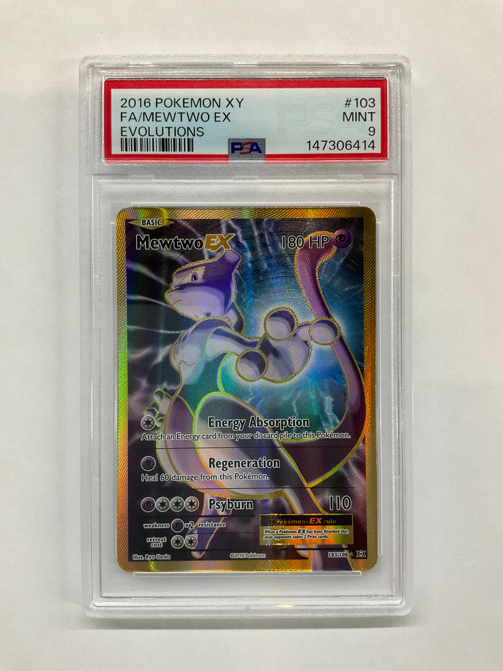 2016 Pokemon Evolutions Mewtwo EX 103 PSA 9