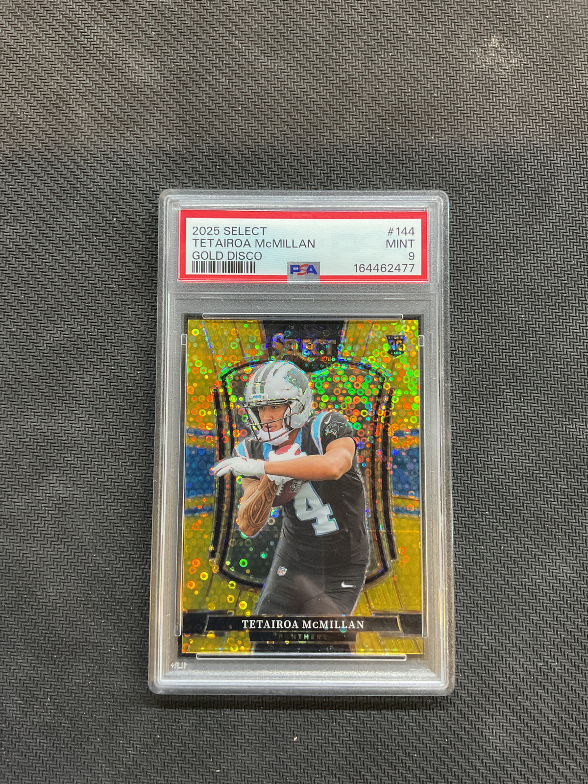 2025 Select Tetairoa McMillan Gold Disco /10 PSA 9 Panthers
