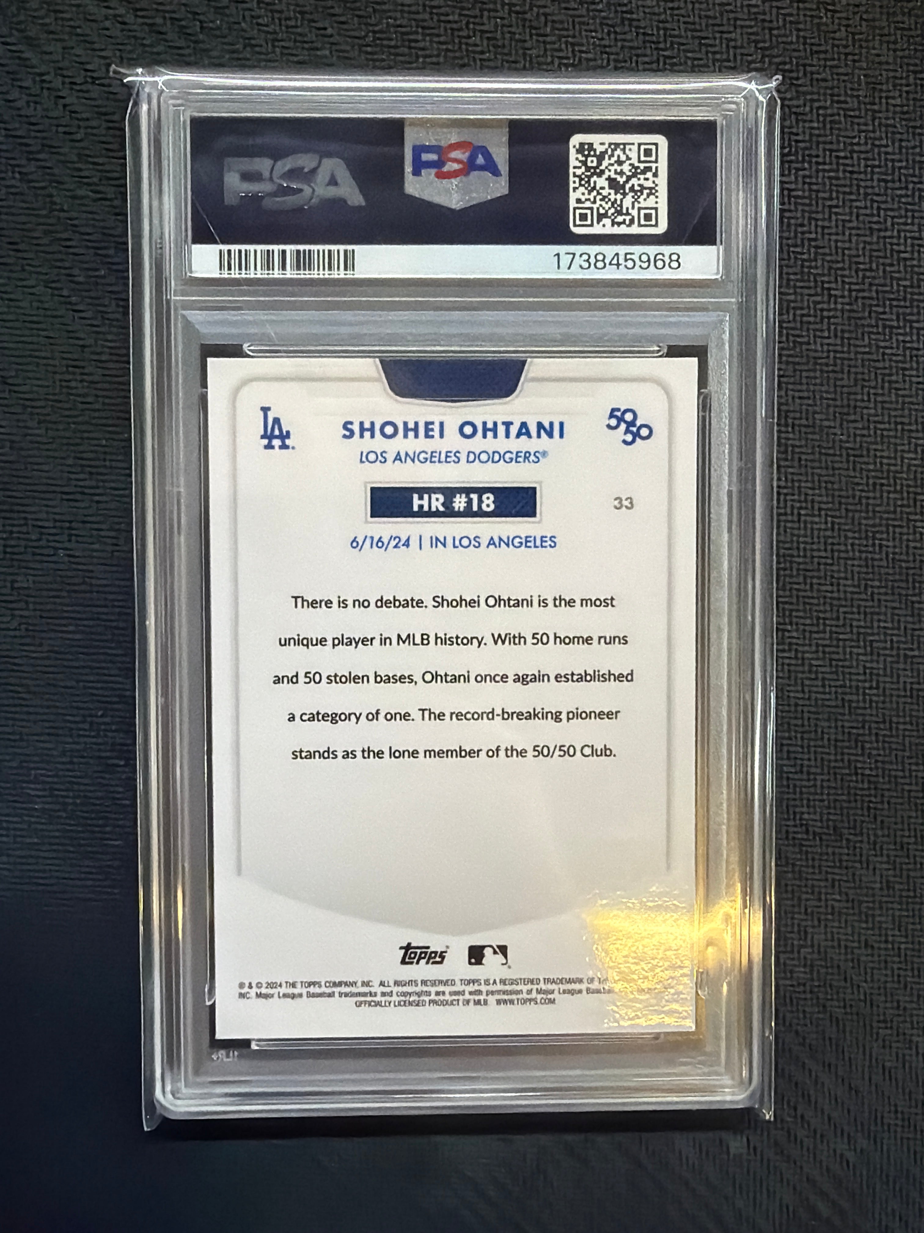 2024 Topps 50/50 Shohei Ohtani Chrome Aqua /75 PSA 10 968