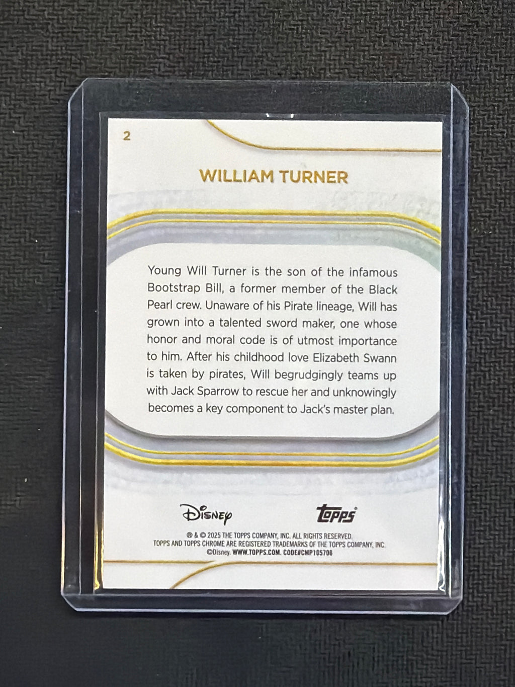 2025 Topps Chrome Disney Sapphire William Turner Green /99 Pirates