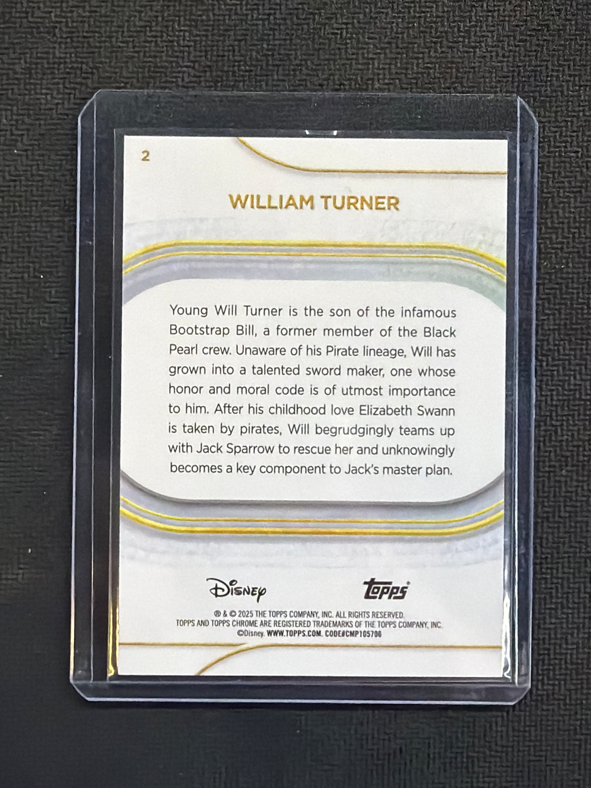 2025 Topps Chrome Disney Sapphire William Turner Green /99 Pirates