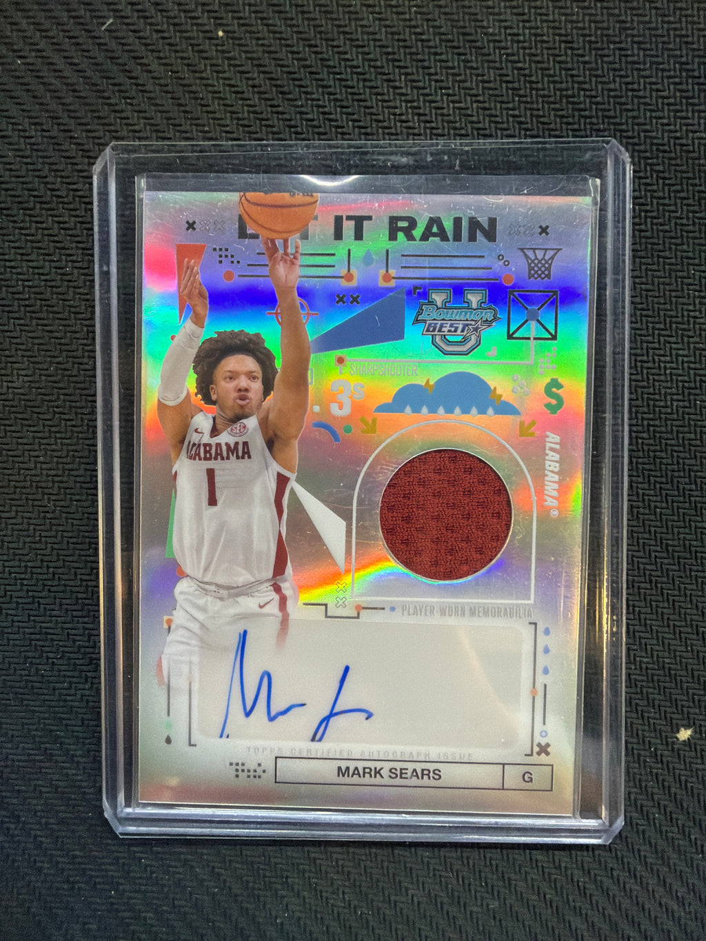 2025 Bowman U Best Mark Sears Let It Rain Patch Auto Alabama