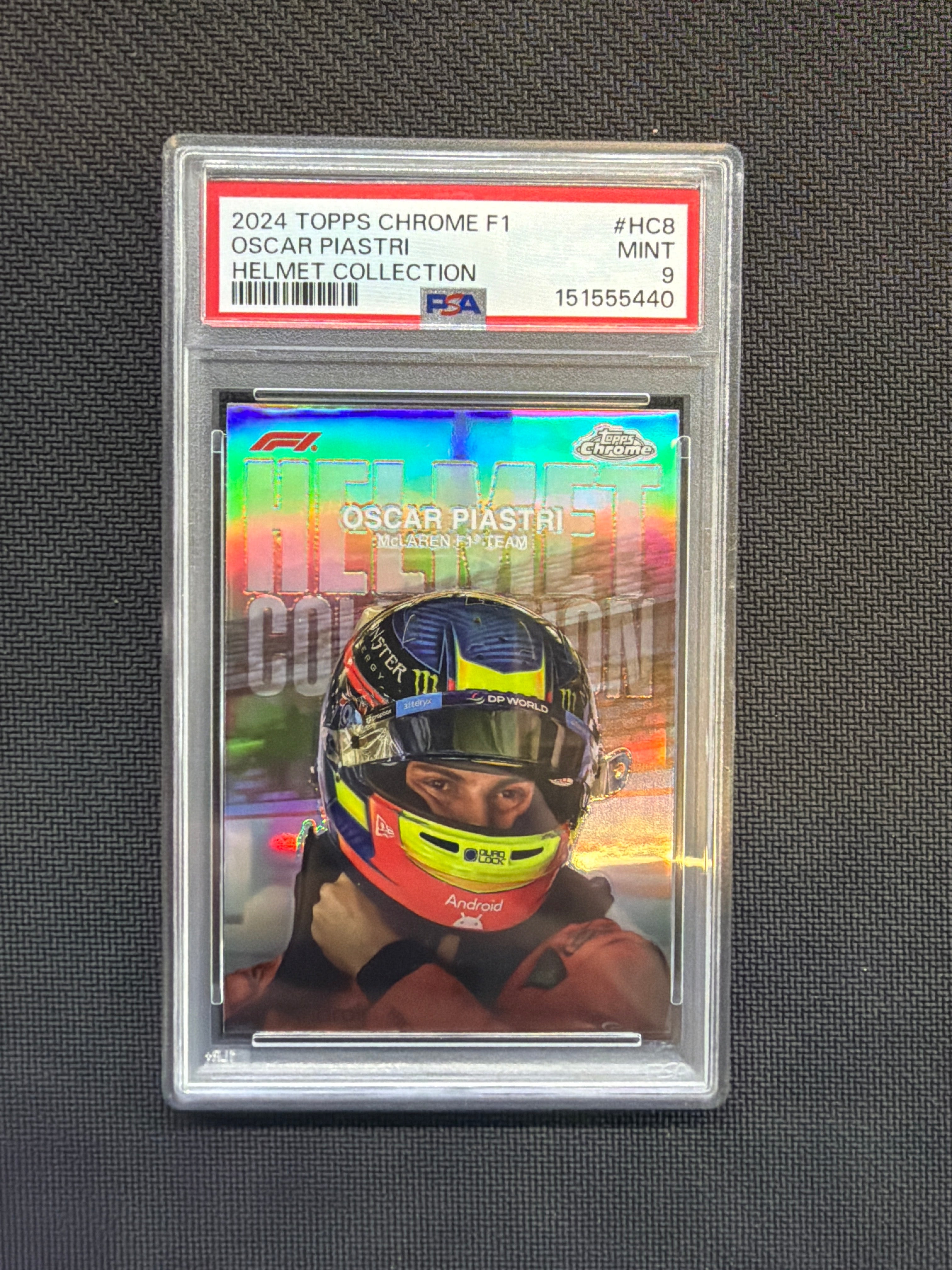 2024 Topps Chrome F1 Oscar Piastri Helmet Collection PSA 9 Mclaren