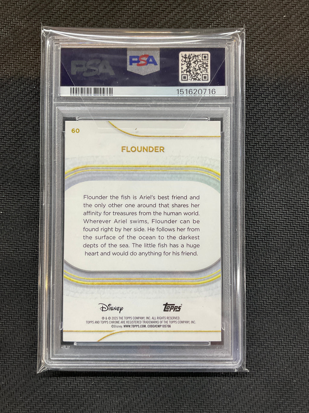 2025 Topps Chrome Disney Flounder Yellow Mini PSA 10 716