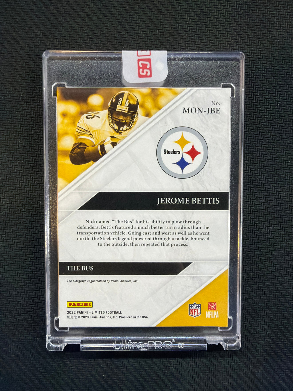 2022 Limited Jerome Bettis Auto /25 The Bus Steelers