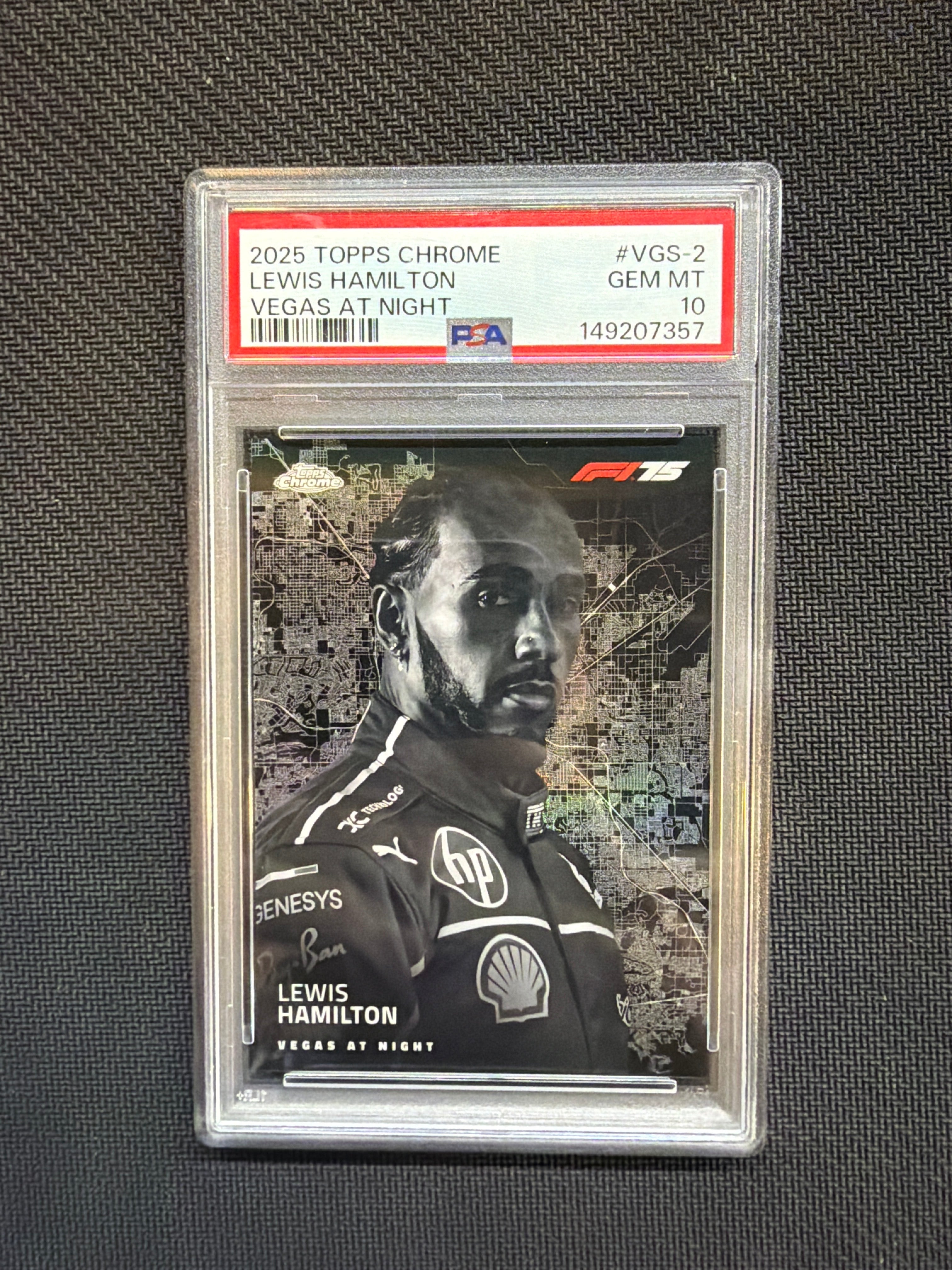 2025 Topps Chrome F1 Lewis Hamilton Vegas At Night PSA 10 Ferrari Case Hit