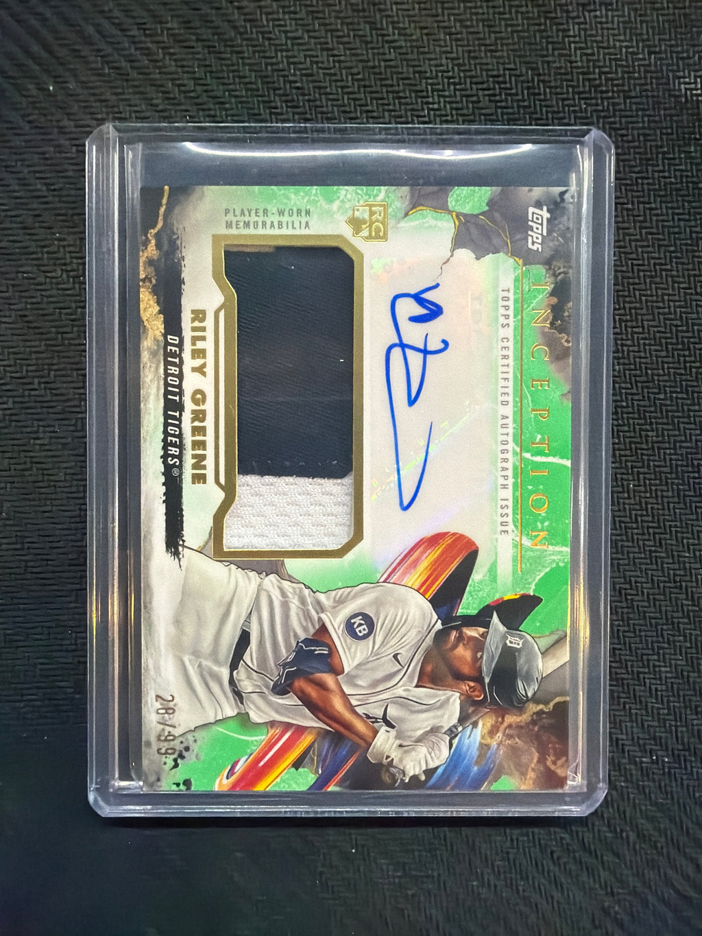 2023 Topps Inception Riley Greene Rookie Patch Auto RPA Green /99 Detriot