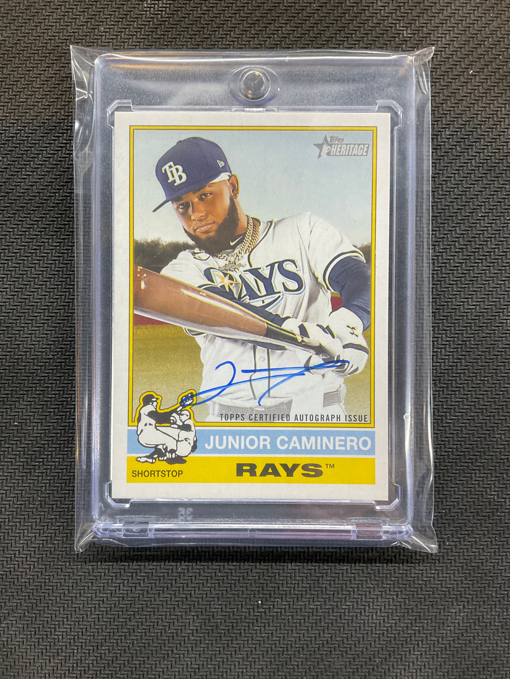 2025 Topps Heritage Junior Caminero Rays Auto