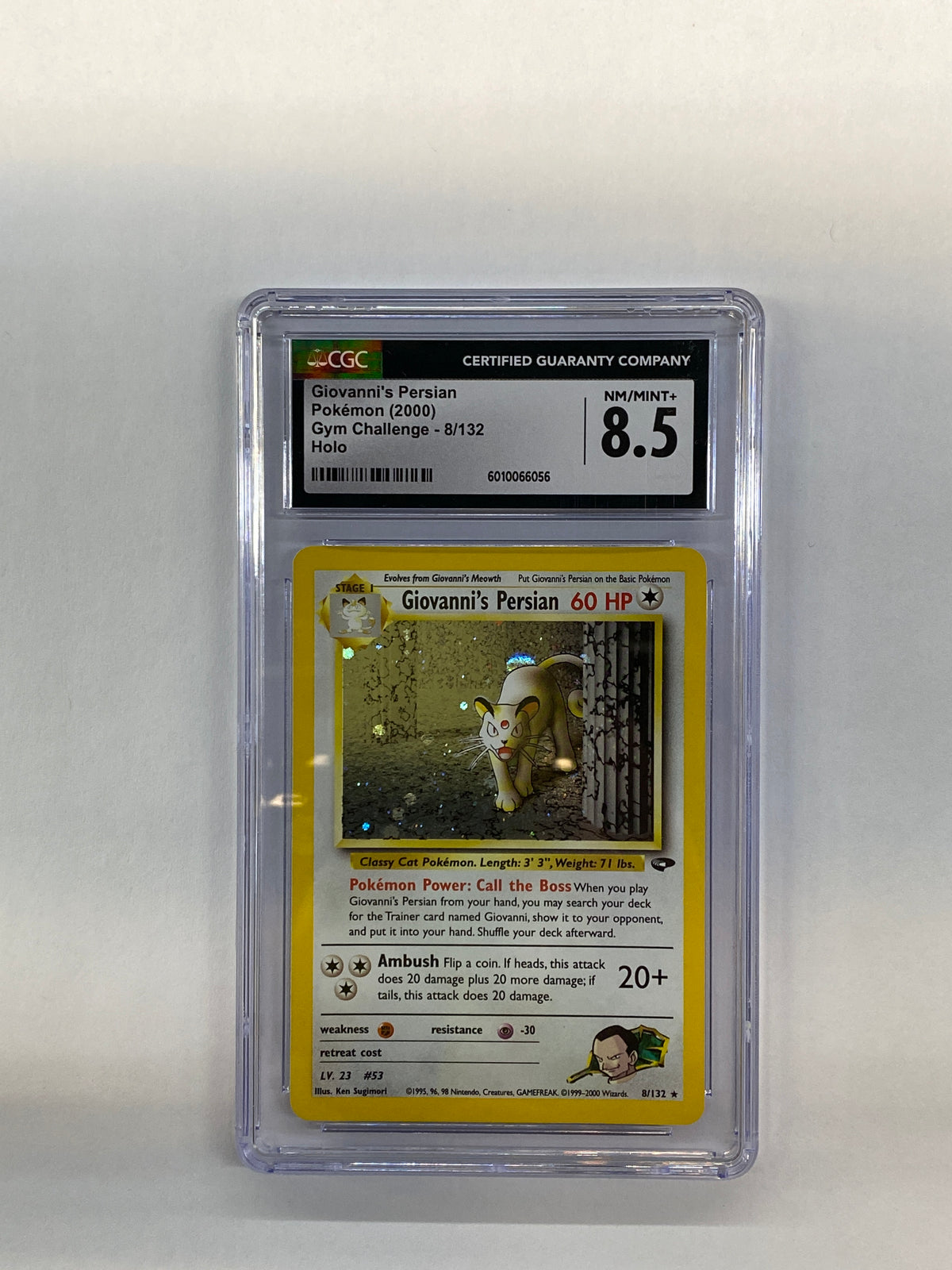 2000 Pokemon Givoanni's Persian Holo 8 CGC 8.5