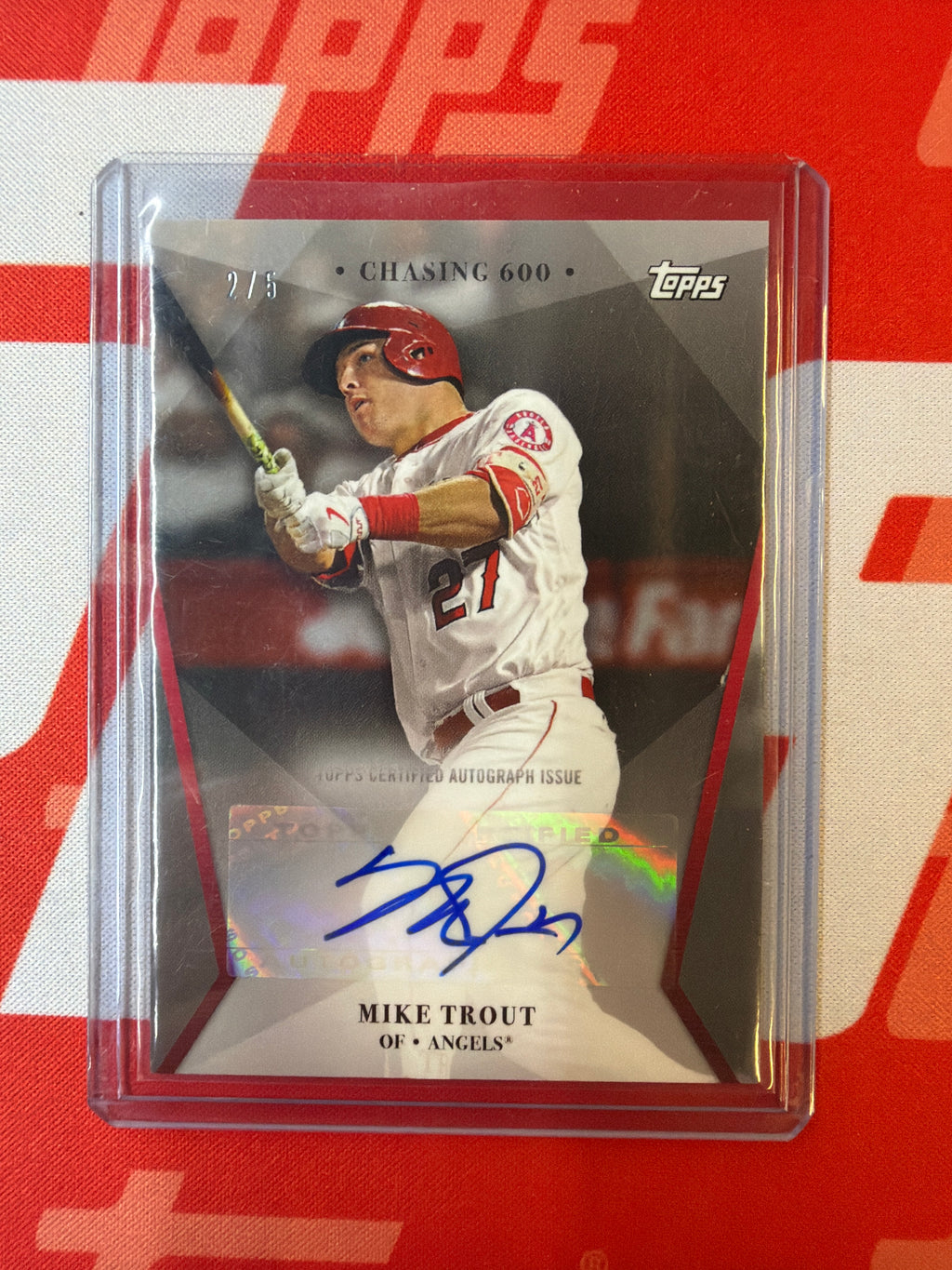 2017 Topps On Demand Mike Trout Auto /5 Chasing 600