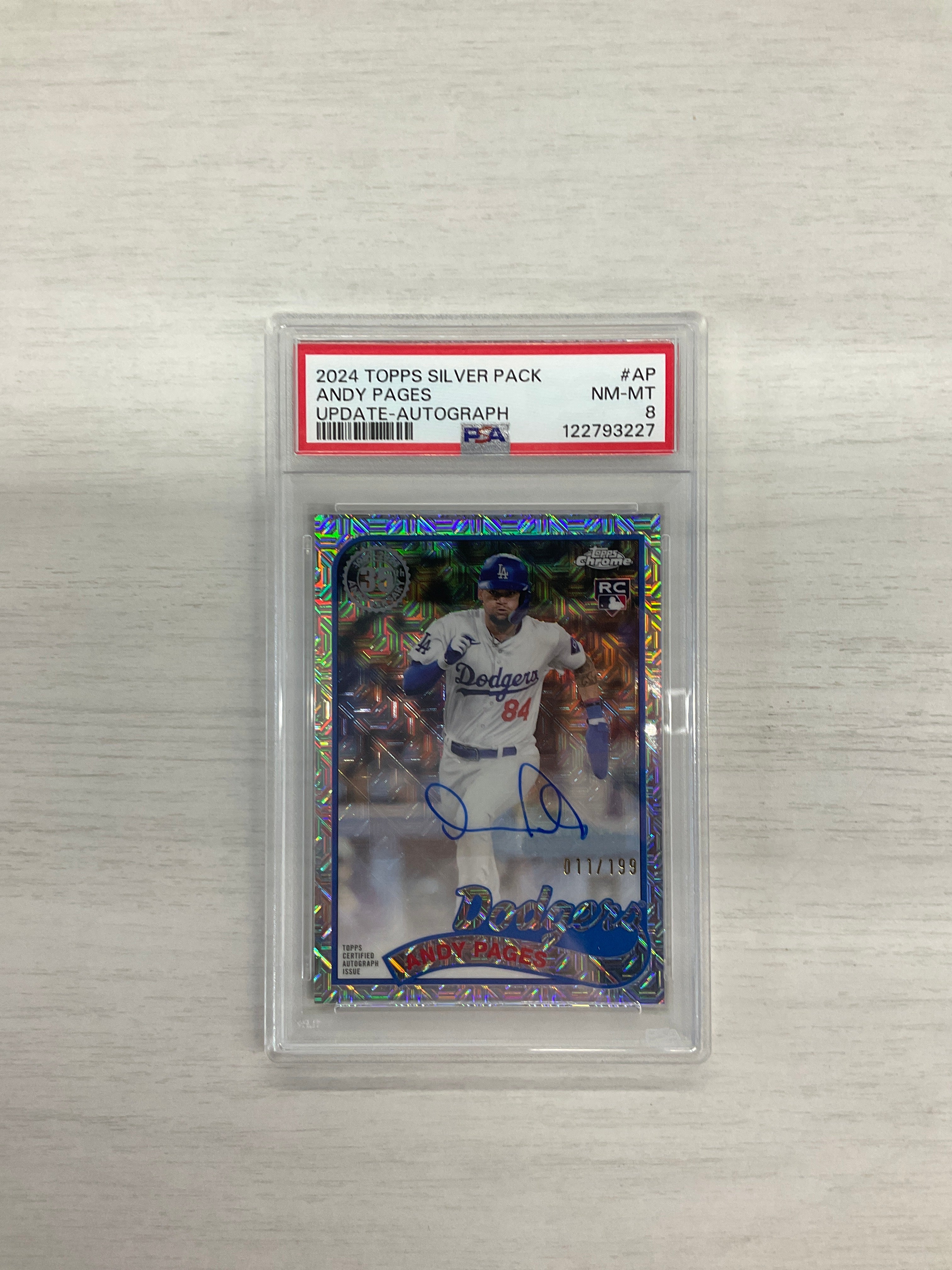 2024 Topps Silver Pack Andy Pages Auto PSA 8