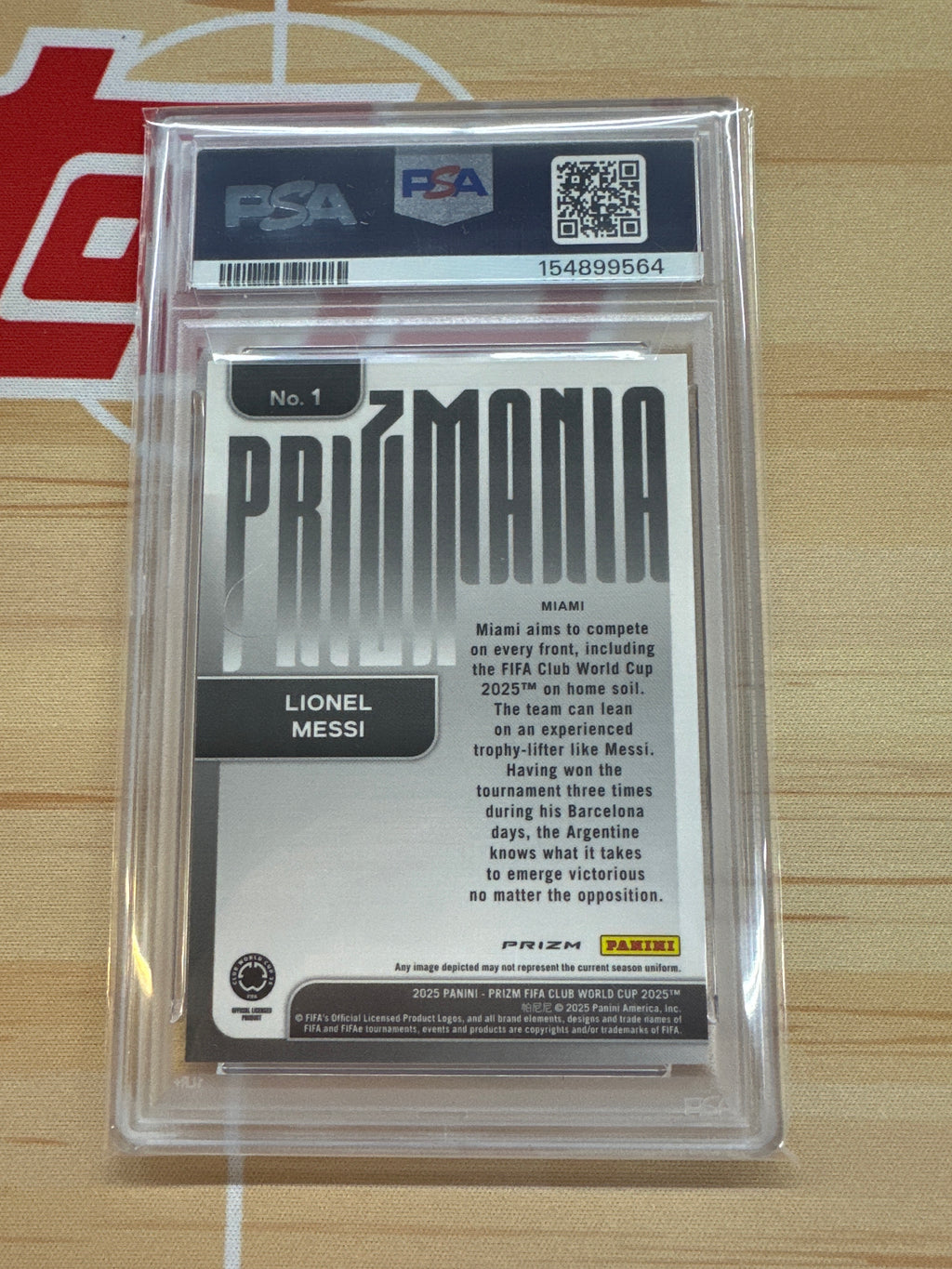 2025 Prizm FIFA World Cup Lionel Messi Prizmania #1 PSA 10 Case Hit