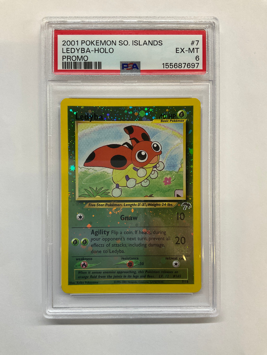 2001 Pokemon Ledyba Holo #7 Southern Islands Promo PSA 6