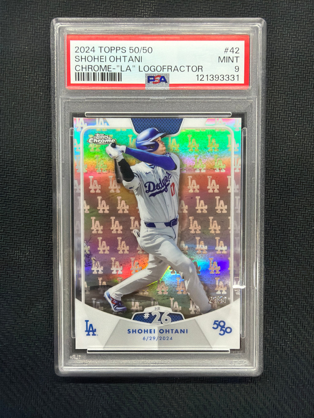 2024 Topps 50/50 Shohei Ohtani Chrome LA Logofractor PSA 9 Dodgers
