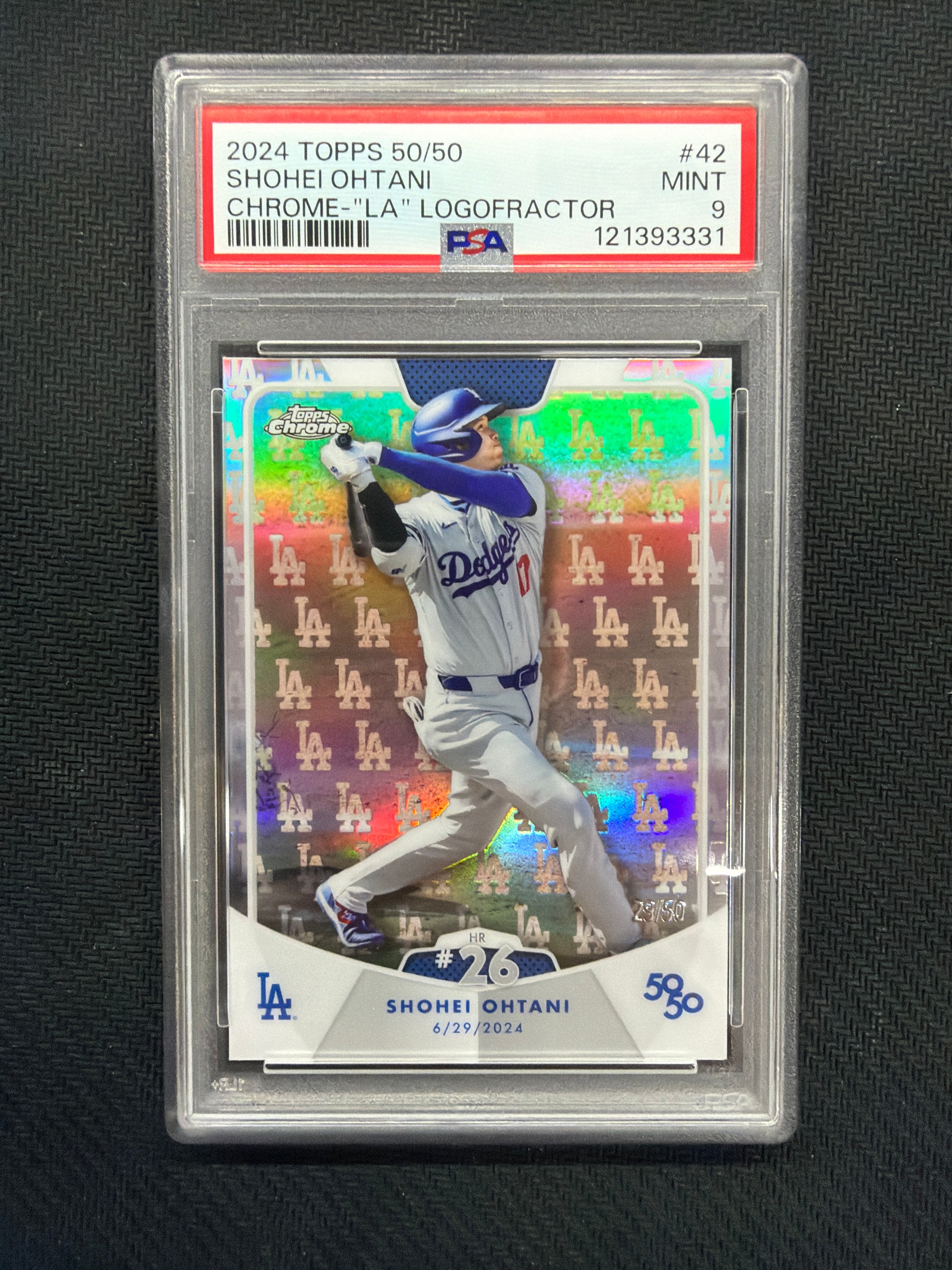 2024 Topps 50/50 Shohei Ohtani Chrome LA Logofractor PSA 9 Dodgers