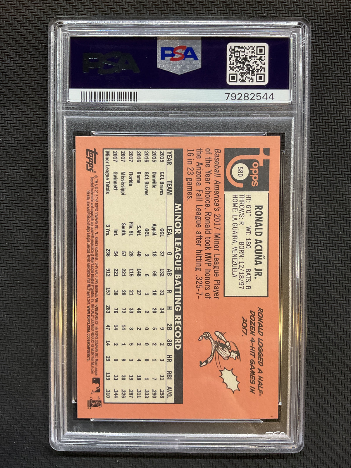 2018 Topps Heritage Ronald Acuna Jr. Rookie PSA 9 Braves