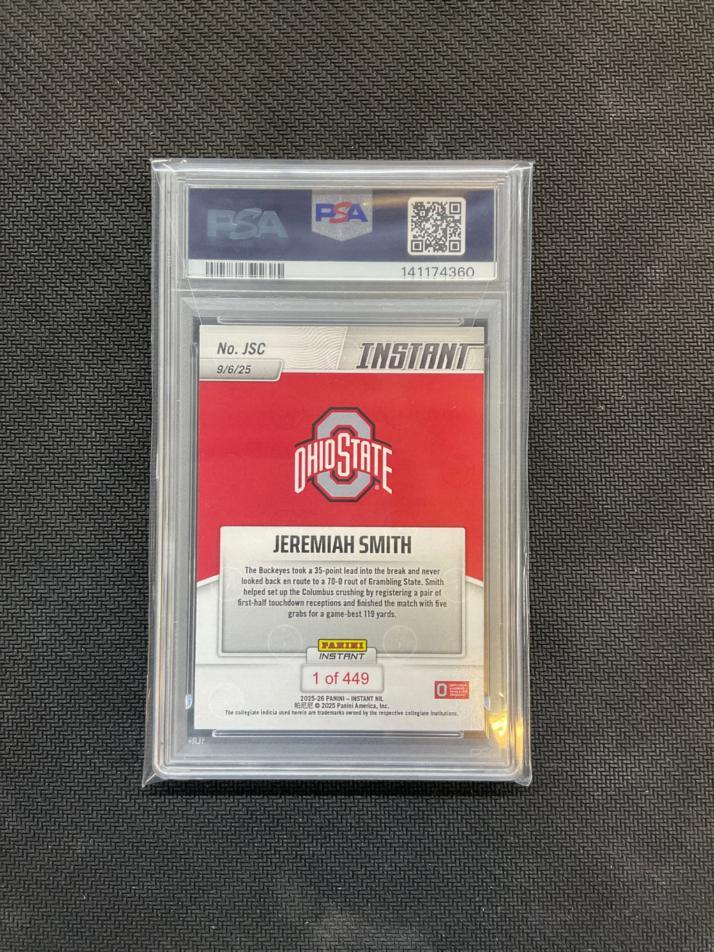 2025 Panini Instant Jeremiah Smith #JSC Rookie PSA 10 360