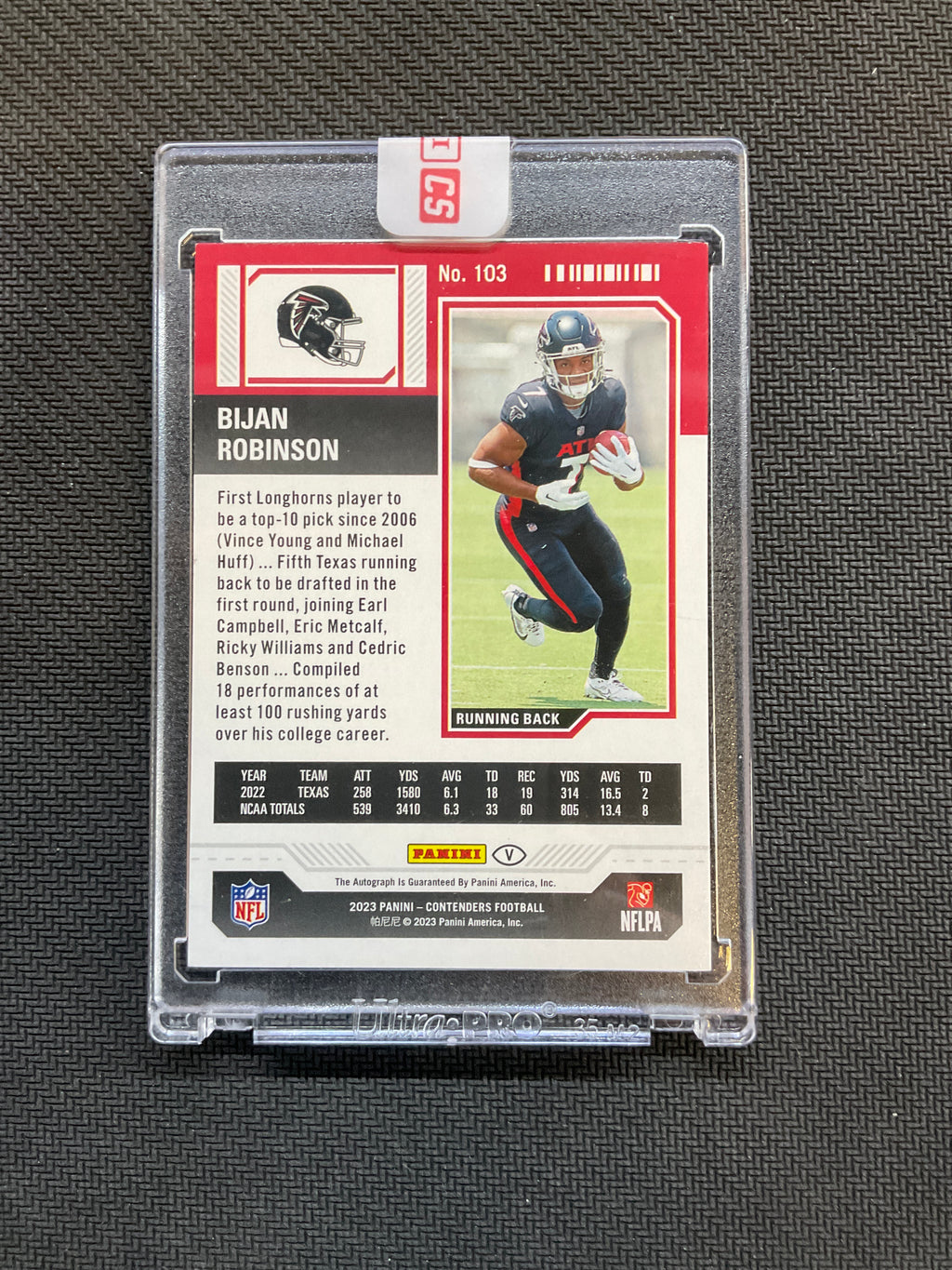 2023 Contenders Bijan Robinson Rookie Auto /50 Falcons