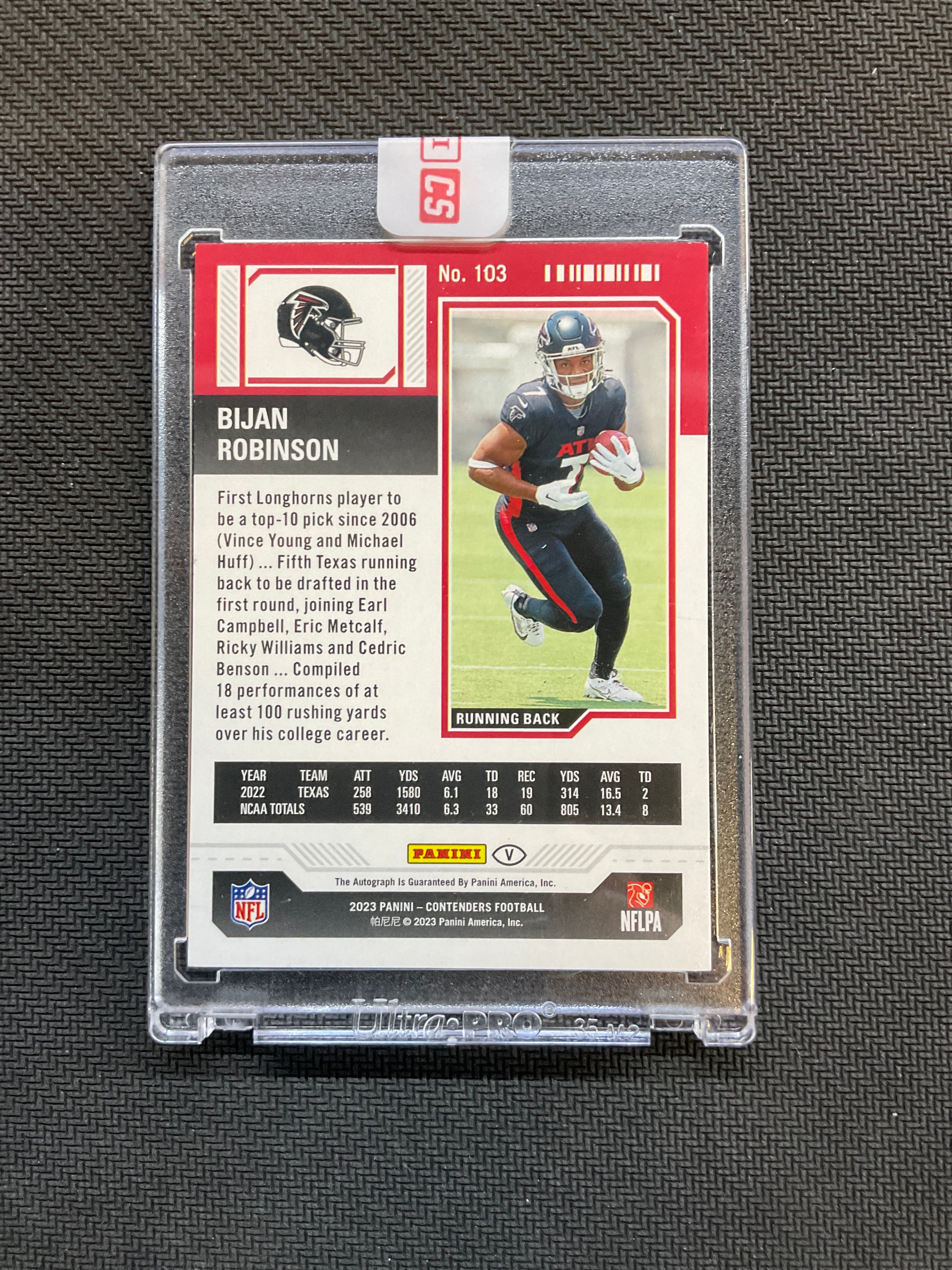 2023 Contenders Bijan Robinson Rookie Auto /50 Falcons