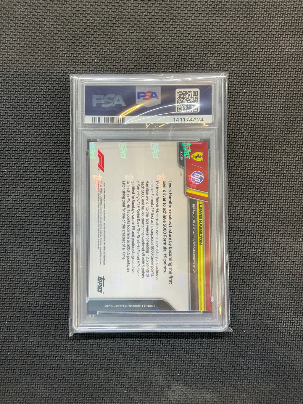 2025 Topps Now F1 Lewis Hamilton #70 PSA 10 Ferrari  424