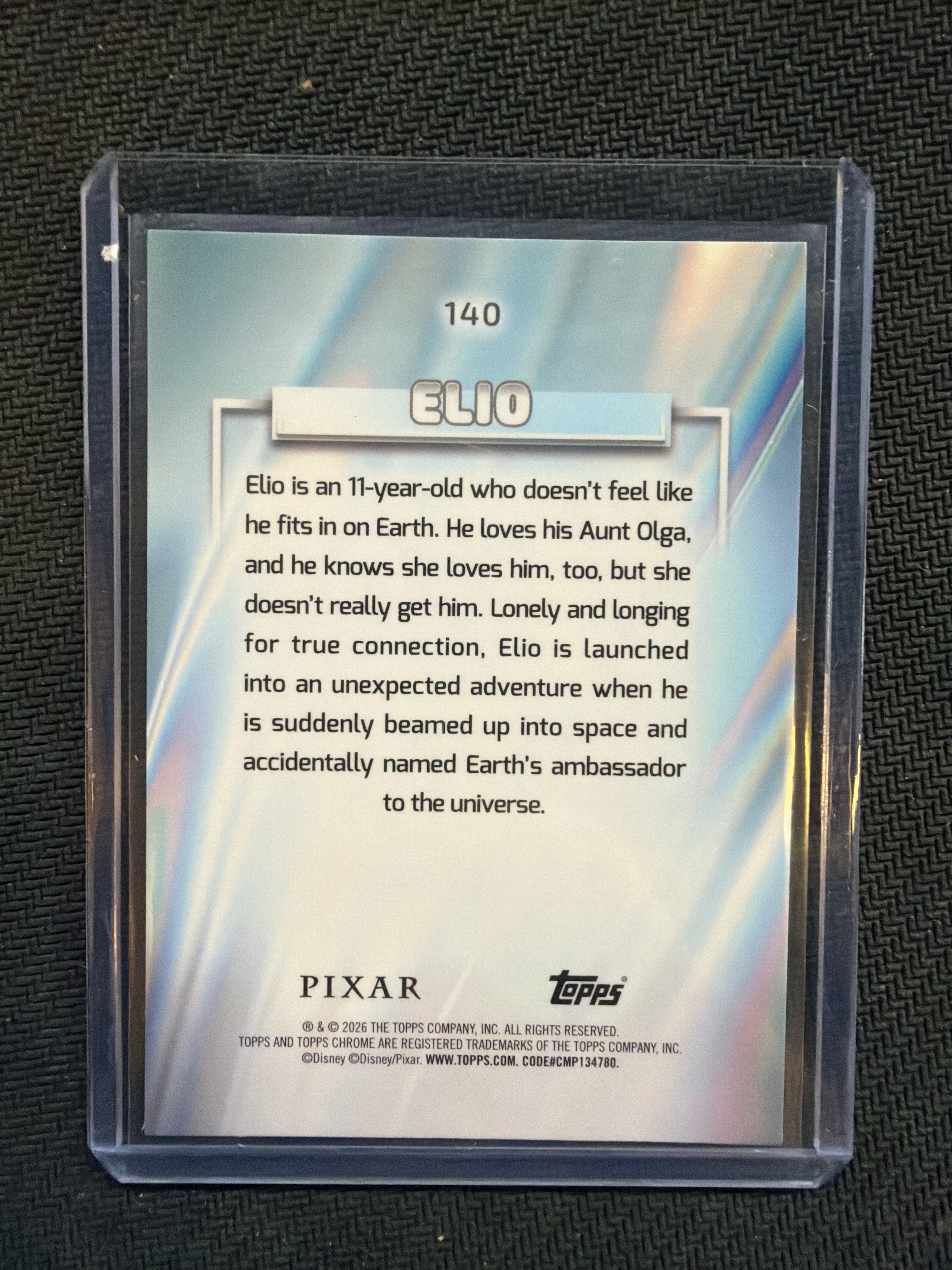 2026 Topps Chrome Disney Elio #140 Purple Light Green Shimmer /175