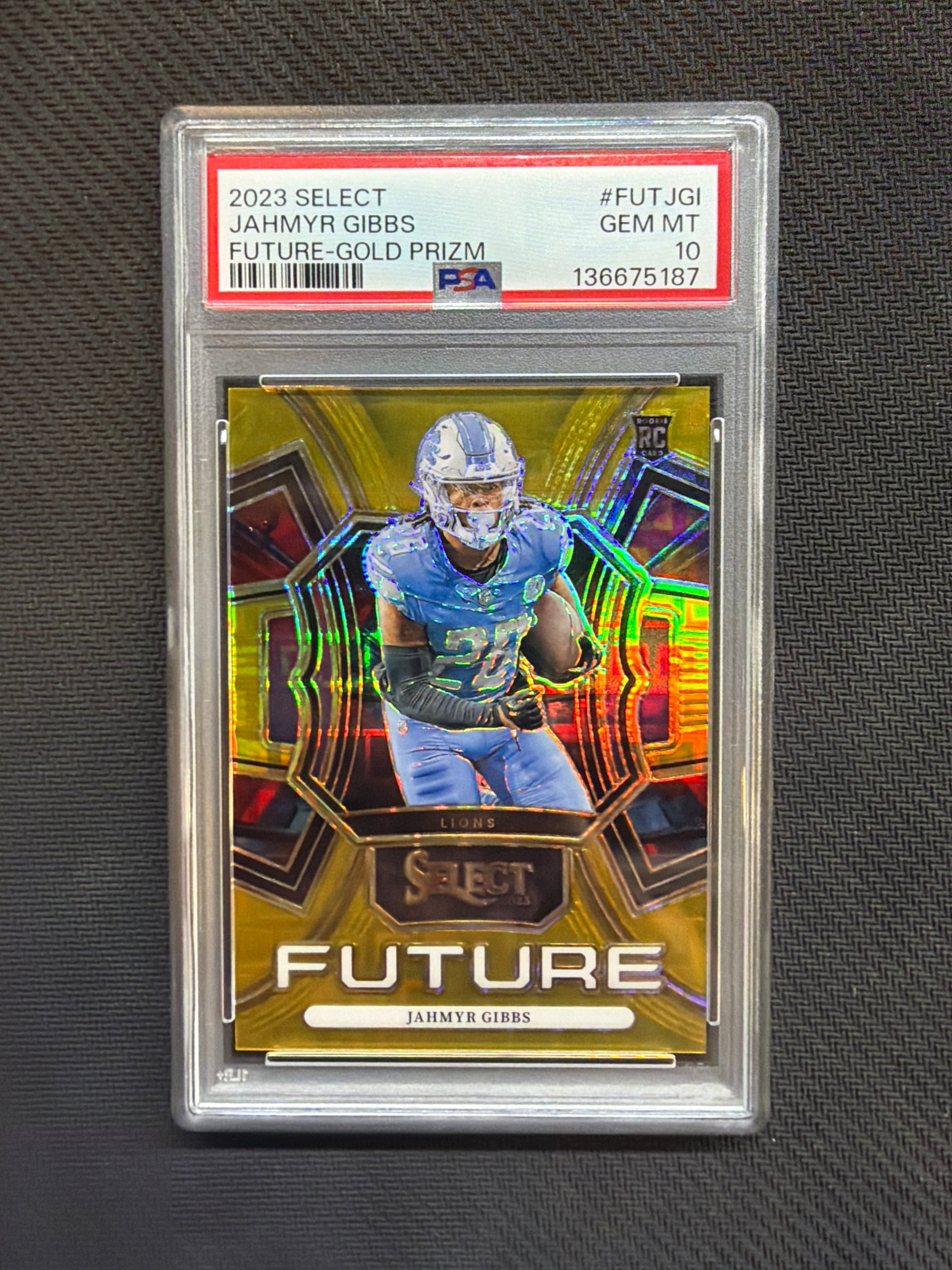 2023 Select Jahmyr Gibbs Rookie Future Gold /10 PSA 10 Lions