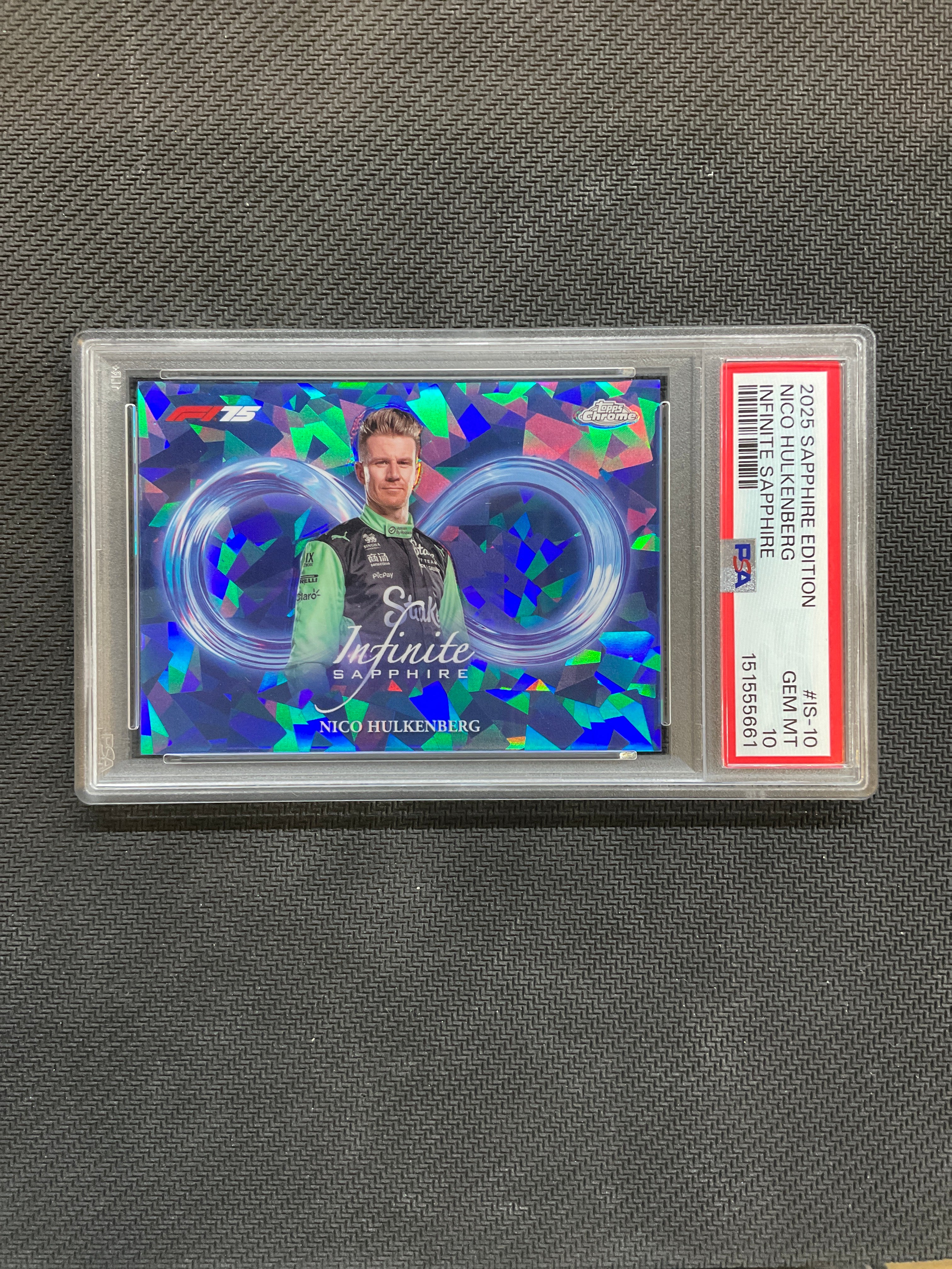 2025 Topps Chrome F1 Sapphire Nico Hulkenberg Infinite PSA 10 Kick