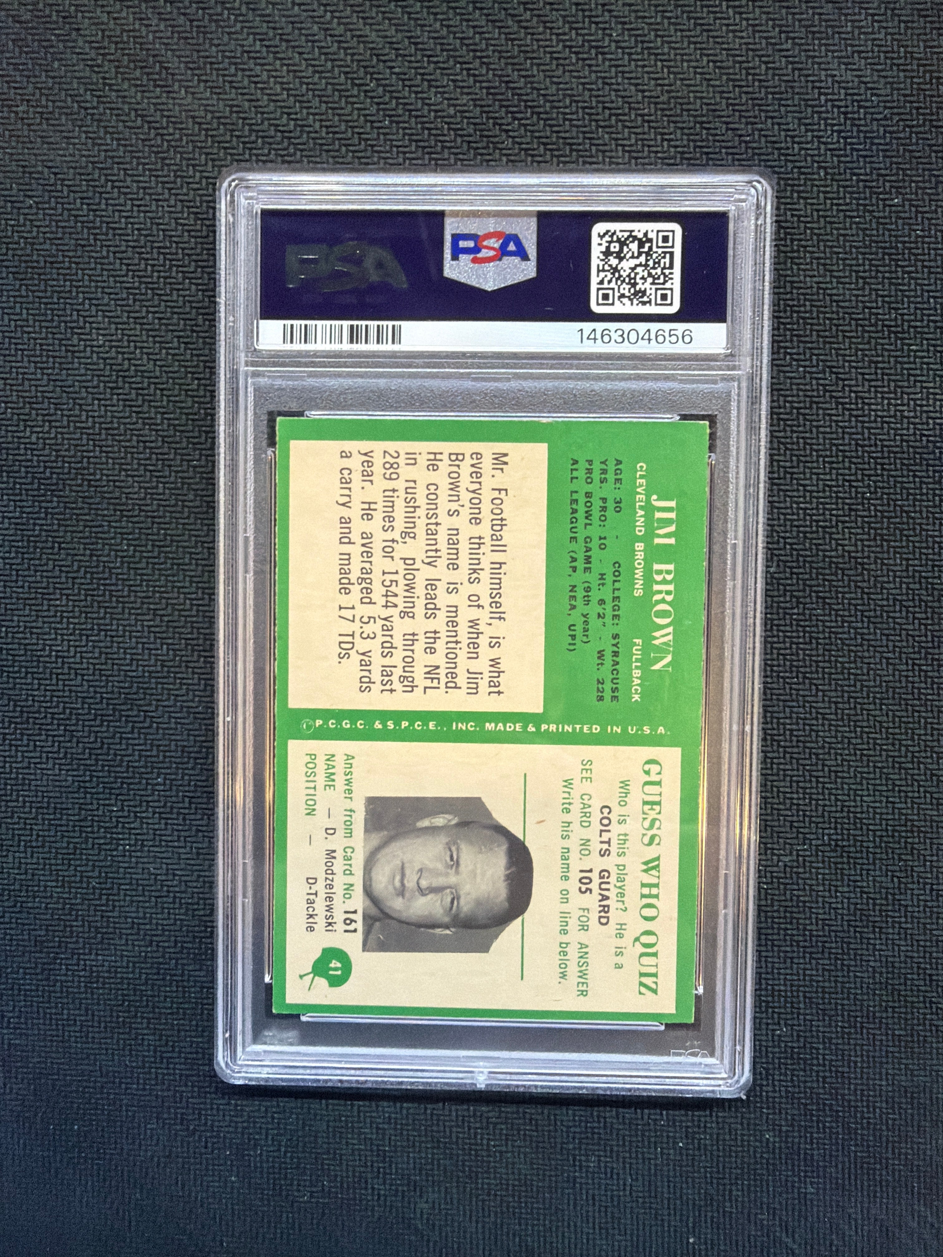1966 Philadelphia Jim Brown #41 PSA 6 Browns