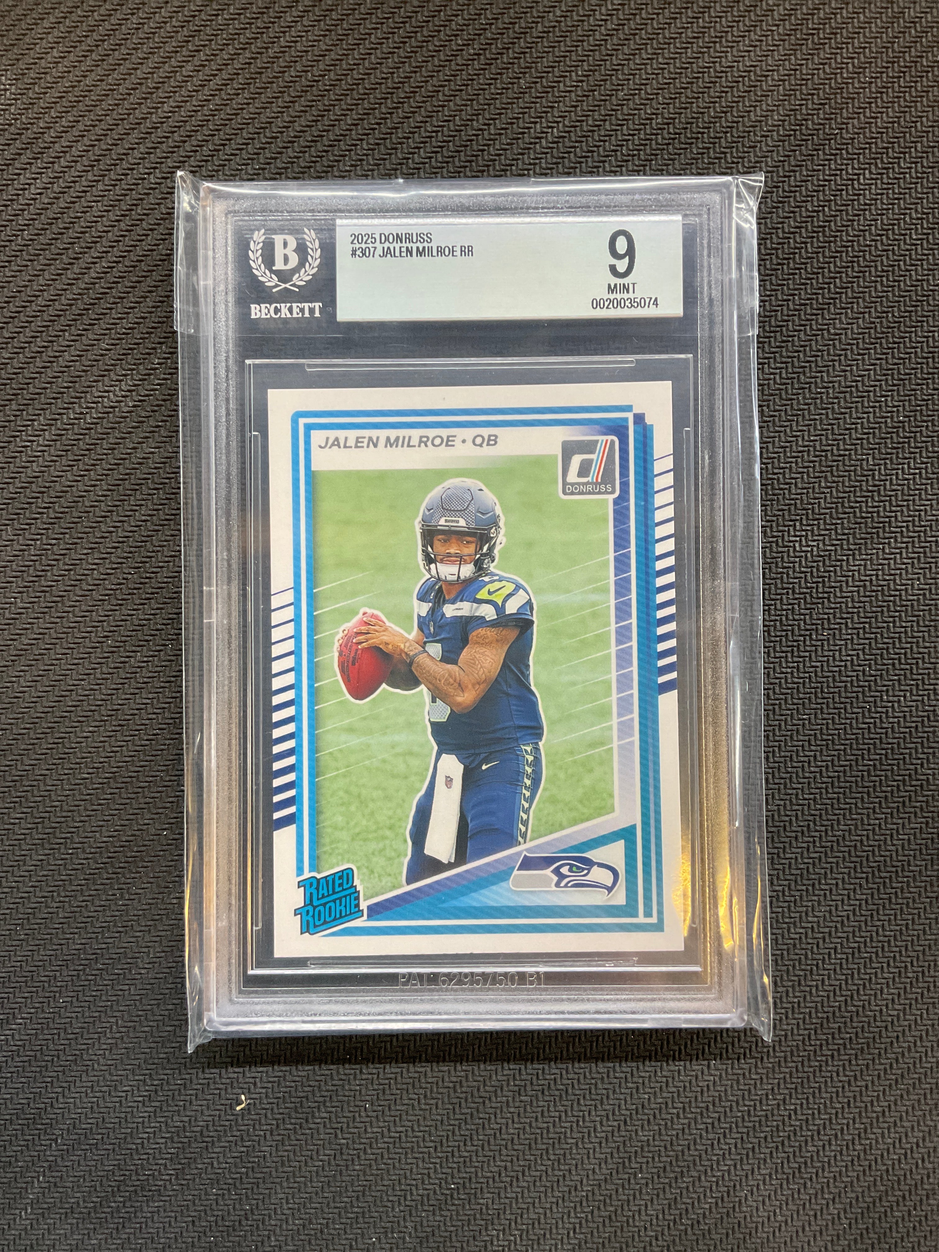 2025 Donruss Jalen Milroe Rookie BGS 9 Seahawks