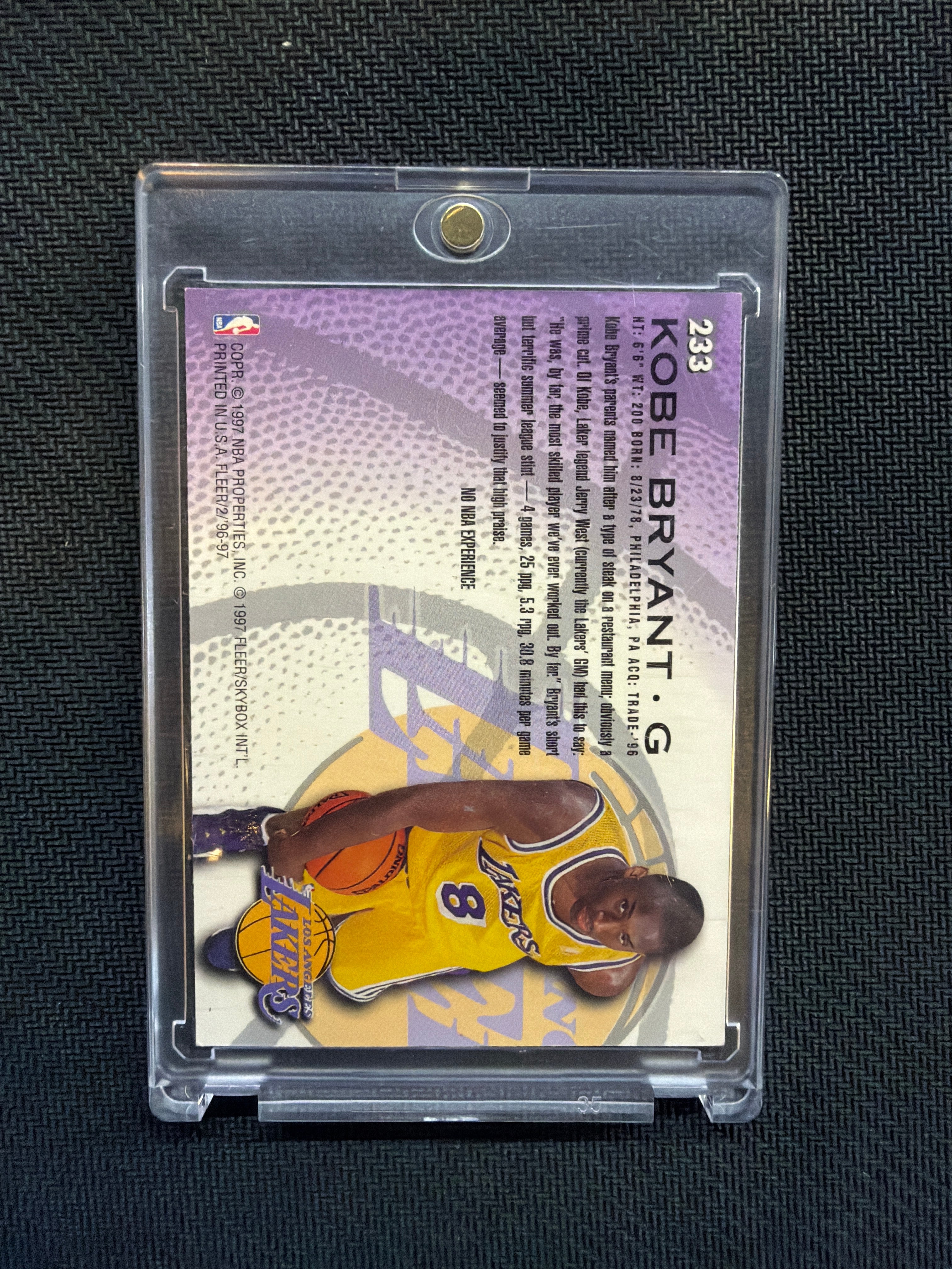 1996/97 Fleer Kobe Bryant Rookie #233 Lakers