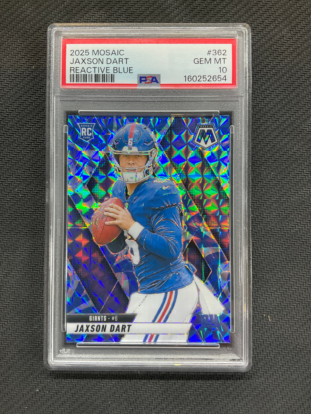 2025 Mosaic Jaxson Dart Rookie Reactive Blue #362 PSA 10 654
