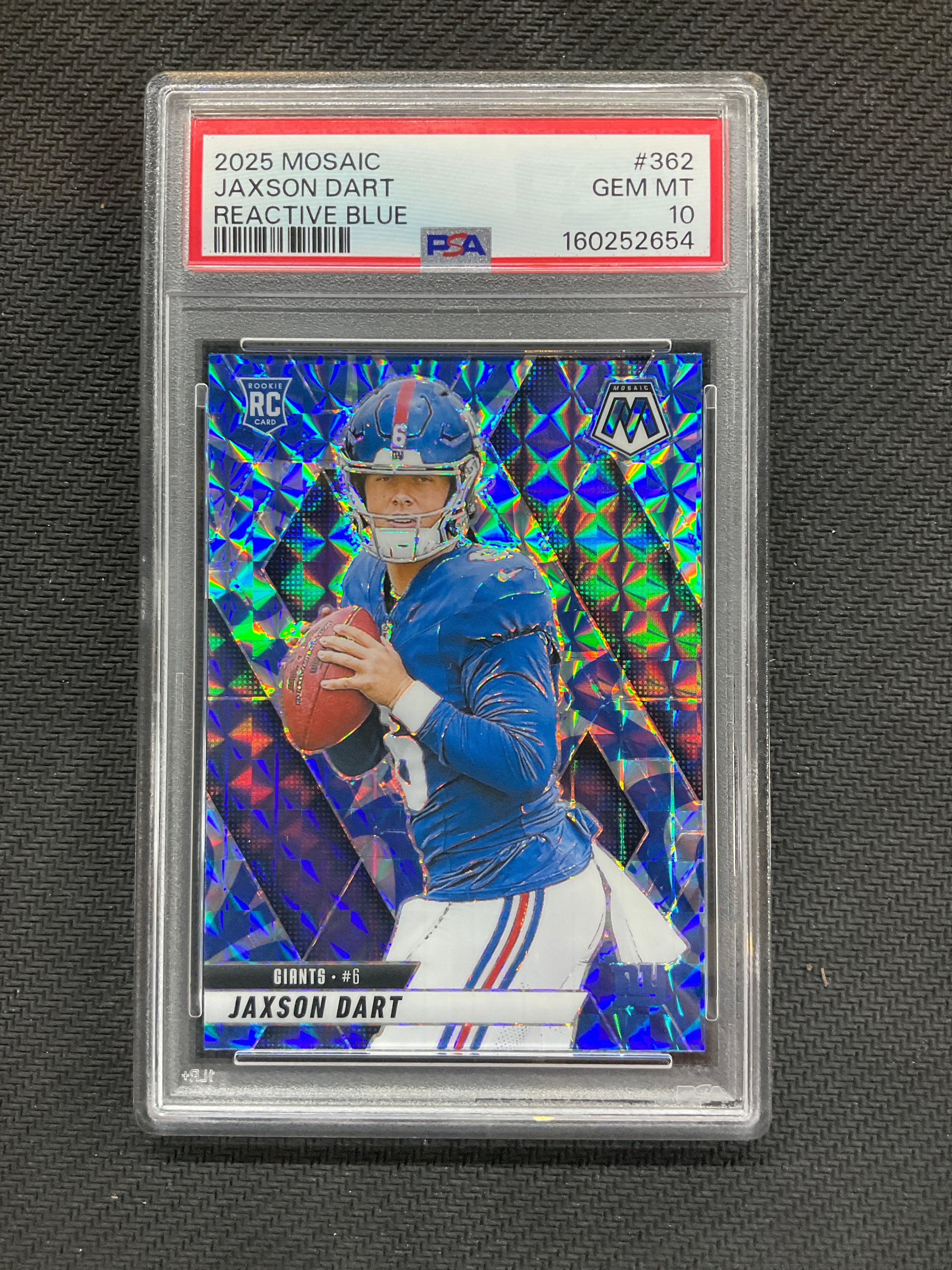 2025 Mosaic Jaxson Dart Rookie Reactive Blue #362 PSA 10 654