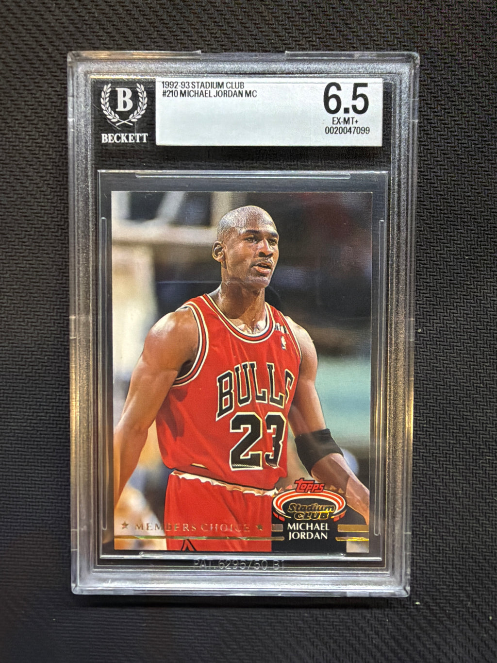 1992-93 Stadium Club Michael Jordan Members Choice BGS 6.5 Bulls