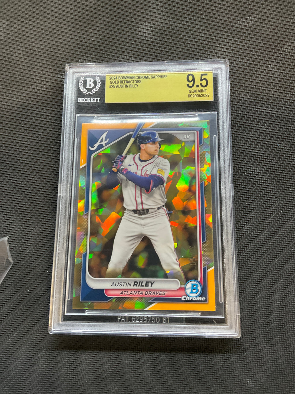 2024 Bowman Chrome Sapphire Austin Riley Gold /50 BGS 9.5 Braves