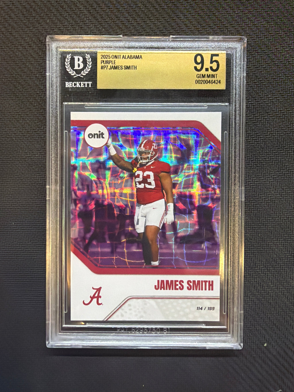 2025 Onit Alabama James Smith Purple /199 BGS 9.5 Alabama