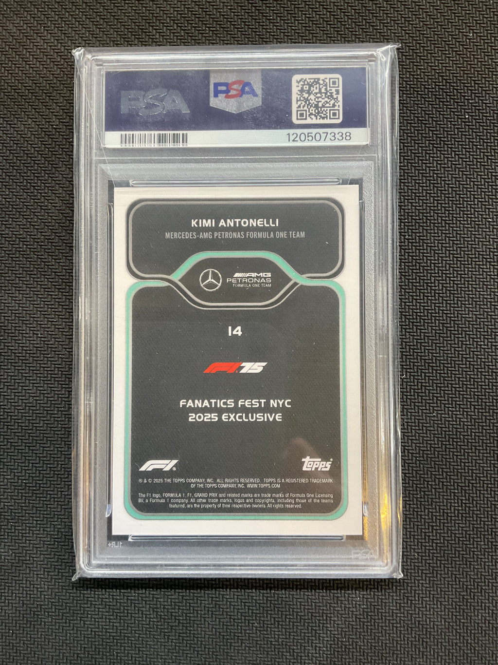 2025 Topps F1 Fanatics Fest Kimi Antonelli Rookie #14 PSA 10 Mercedes 338