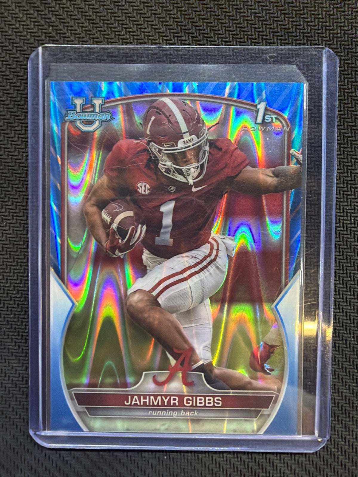 2022 Bowman U Jahmyr Gibbs Blue Raywave /199 Rookie Alabama