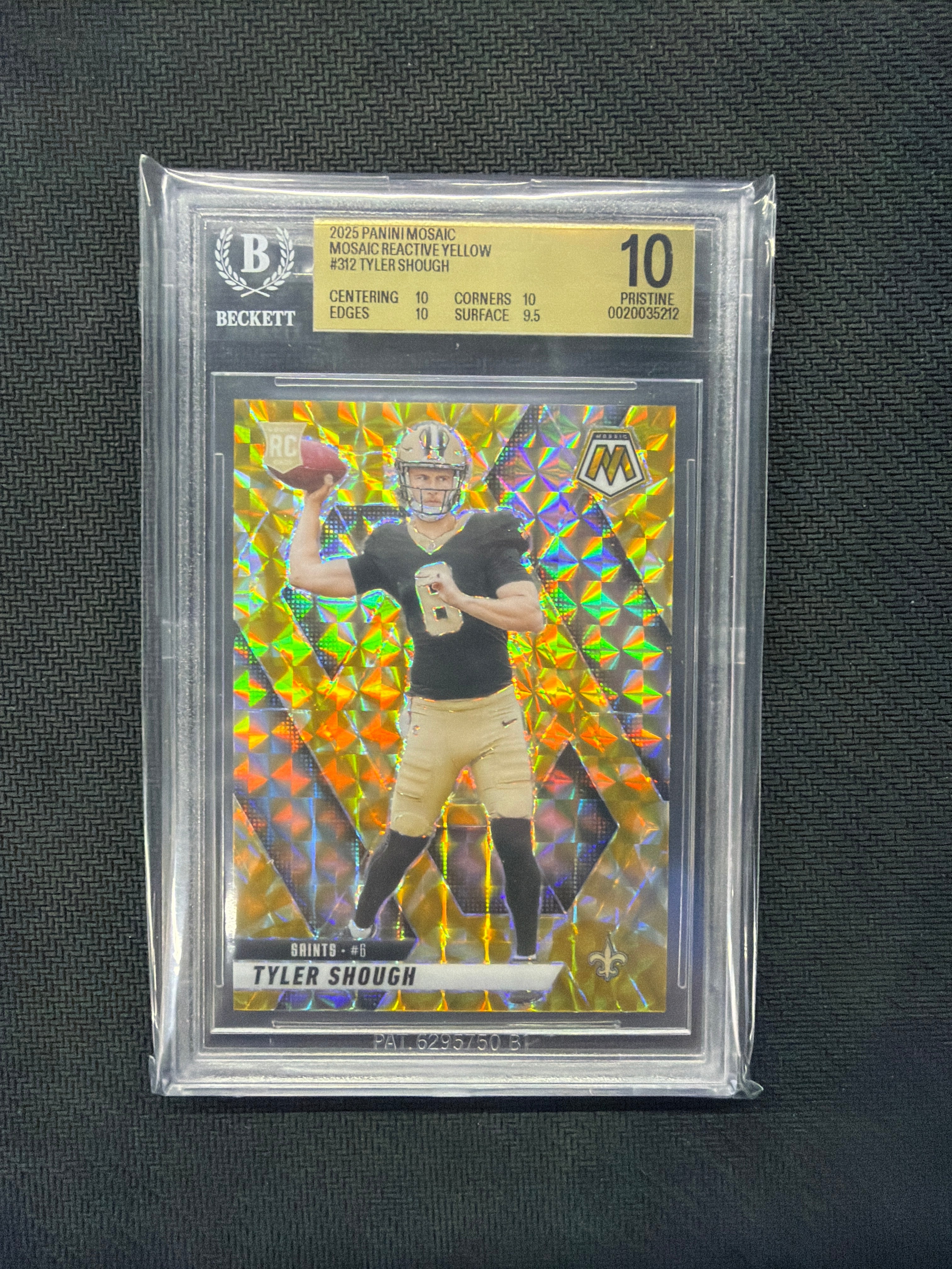 2025 Mosiac Tyler Shough Reactive Yellow BGS 10