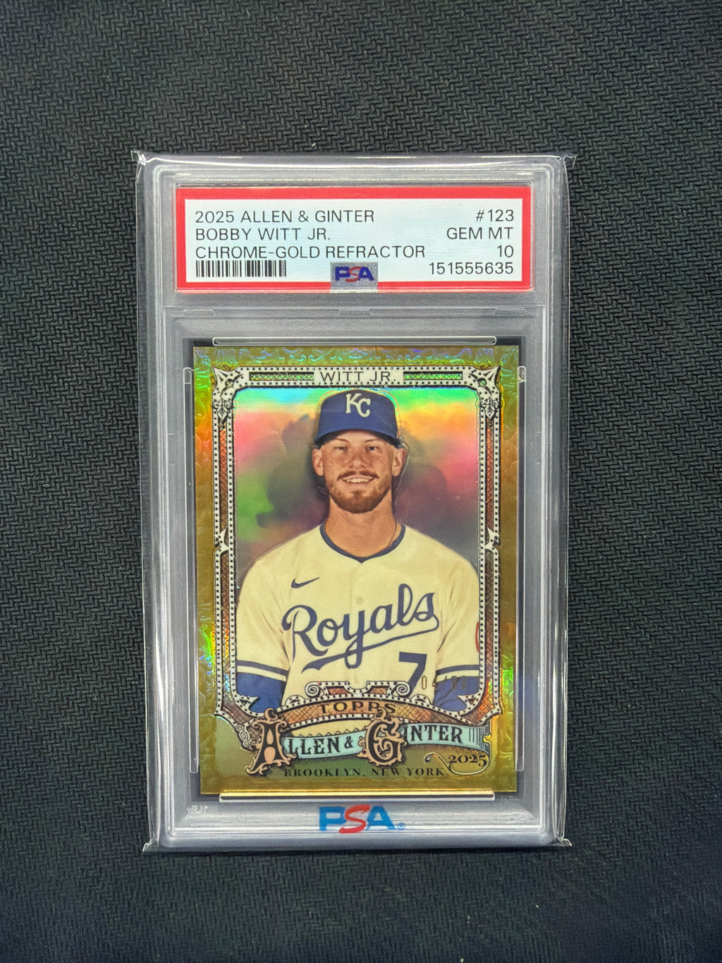 2025 Allen & Ginter Bobby Witt Jr Gold Refractor /50 PSA 10