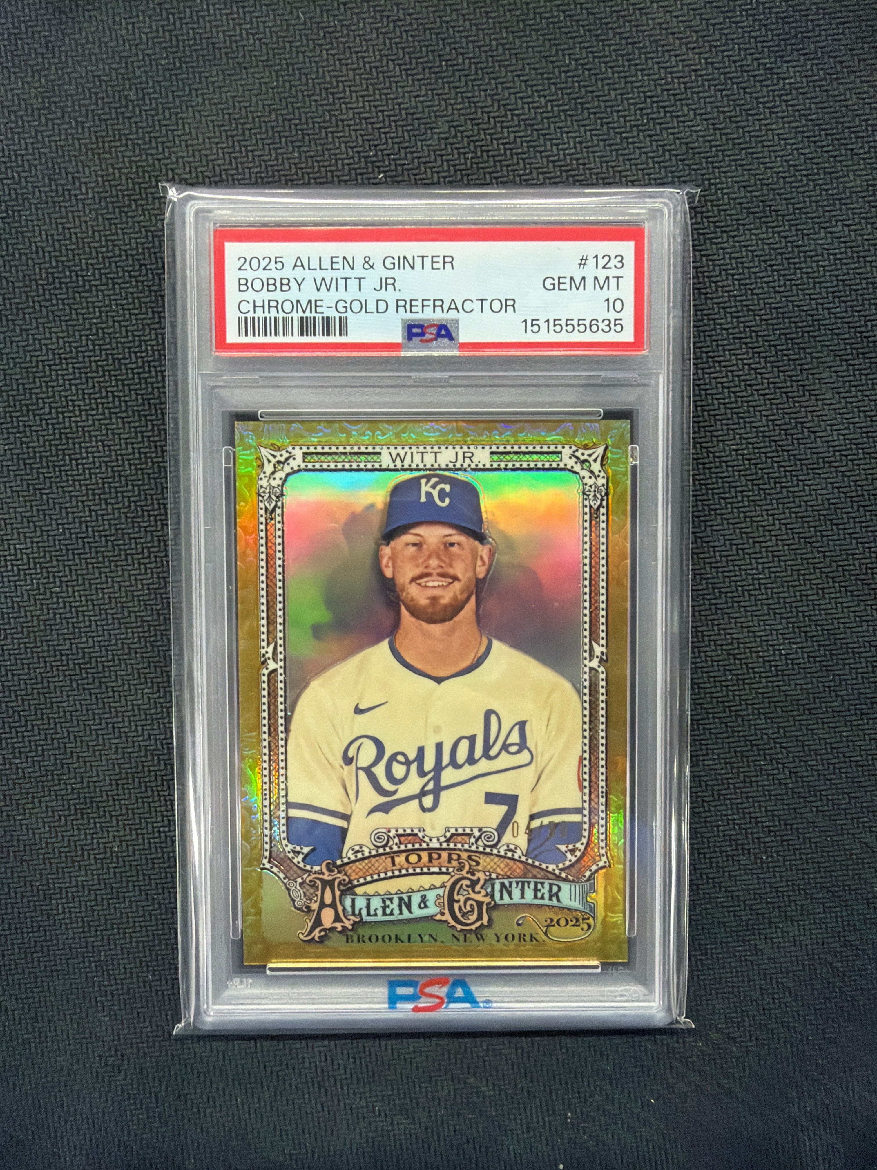 2025 Allen & Ginter Bobby Witt Jr Gold Refractor /50 PSA 10