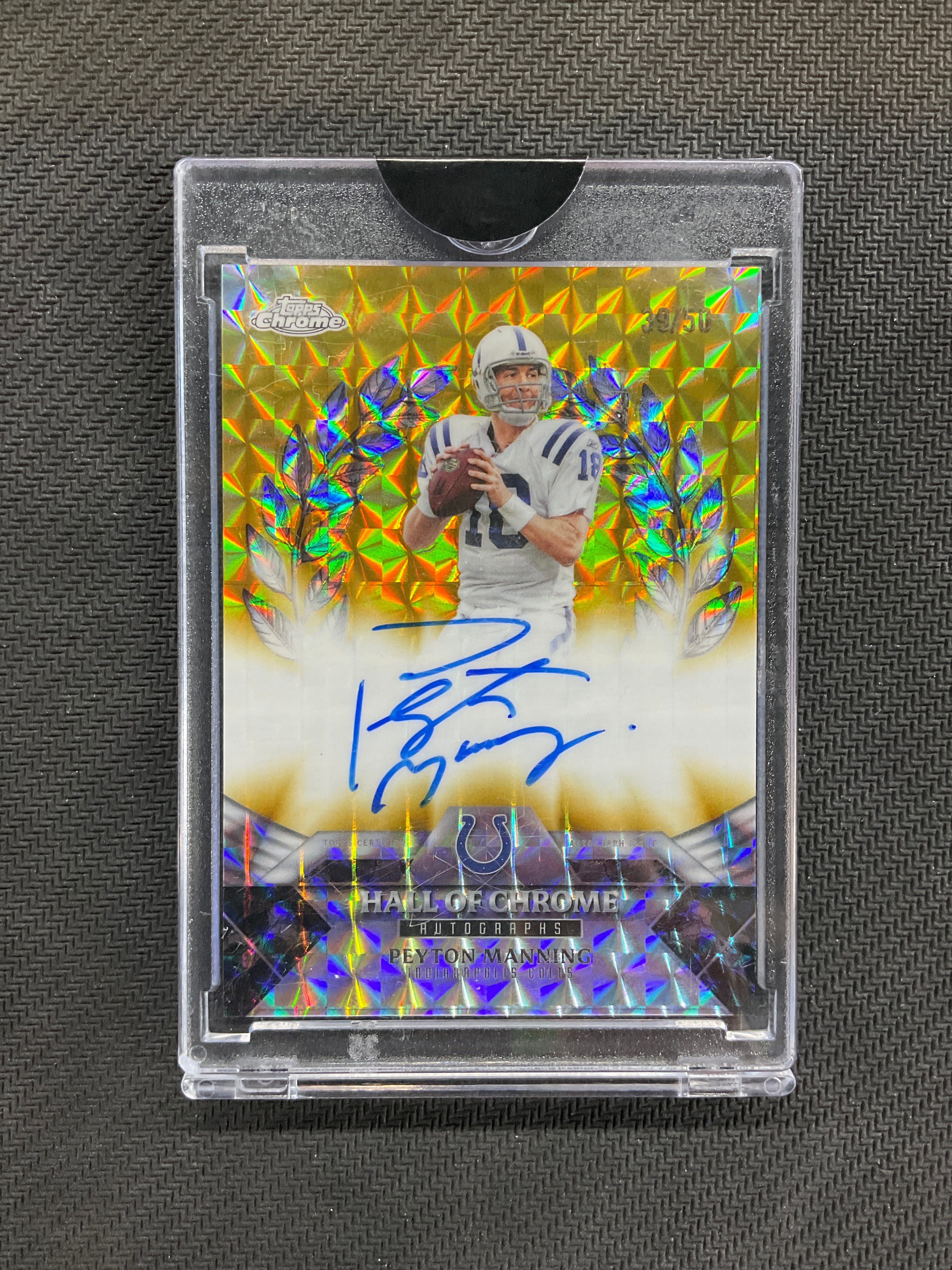 2025 Topps Chrome Peyton Manning Hall Of Chrome Auto Gold /50