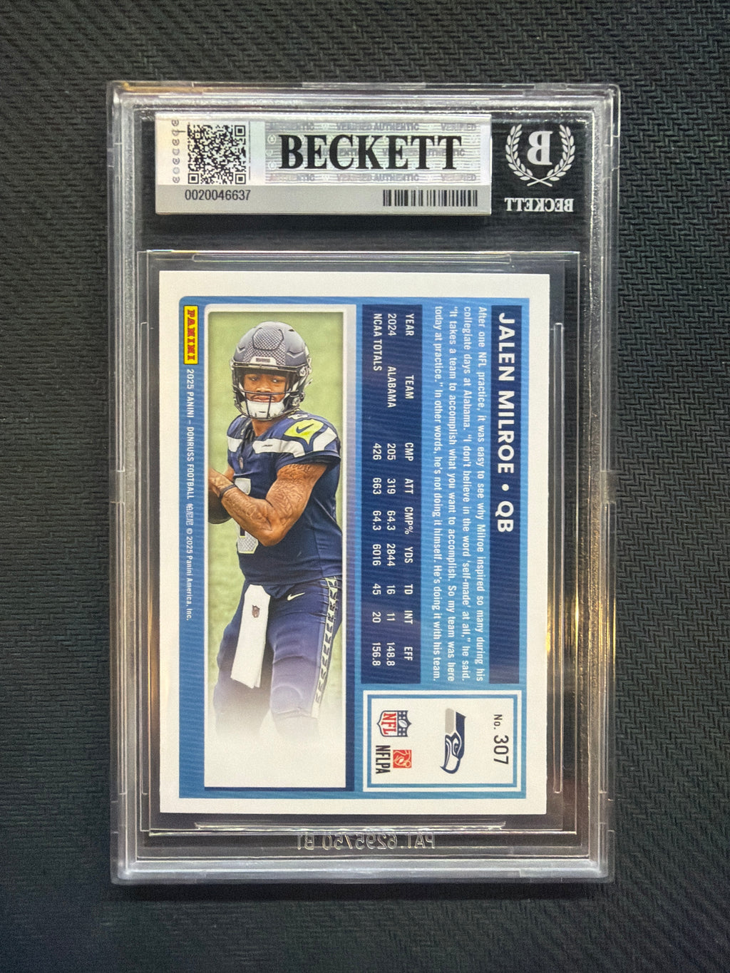 2025 Donruss Jalen Milroe Rated Rookie BGS 9 Seahawks