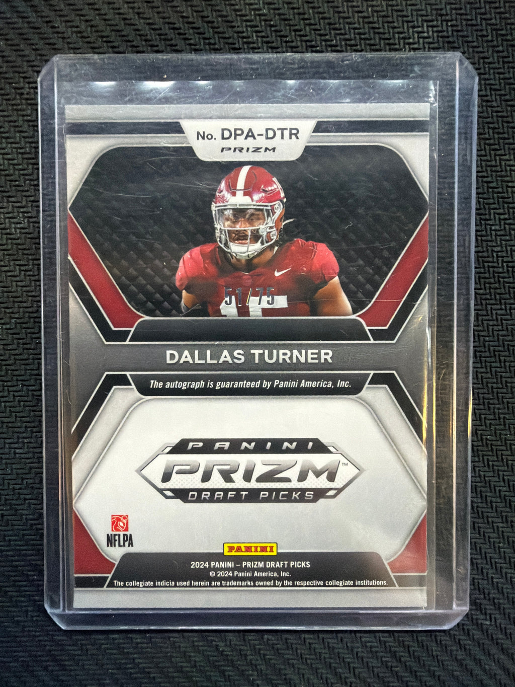 2024 Prizm Draft Picks Dallas Turner Auto /75 Alabama