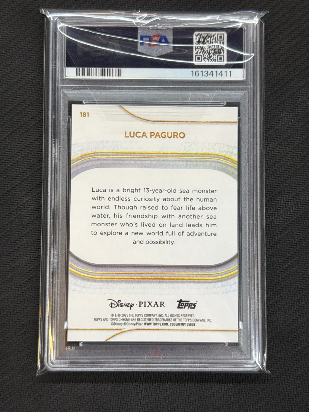 2025 Topps Chrome Disney Luca Paguro Image Varation /265 PSA 9 411