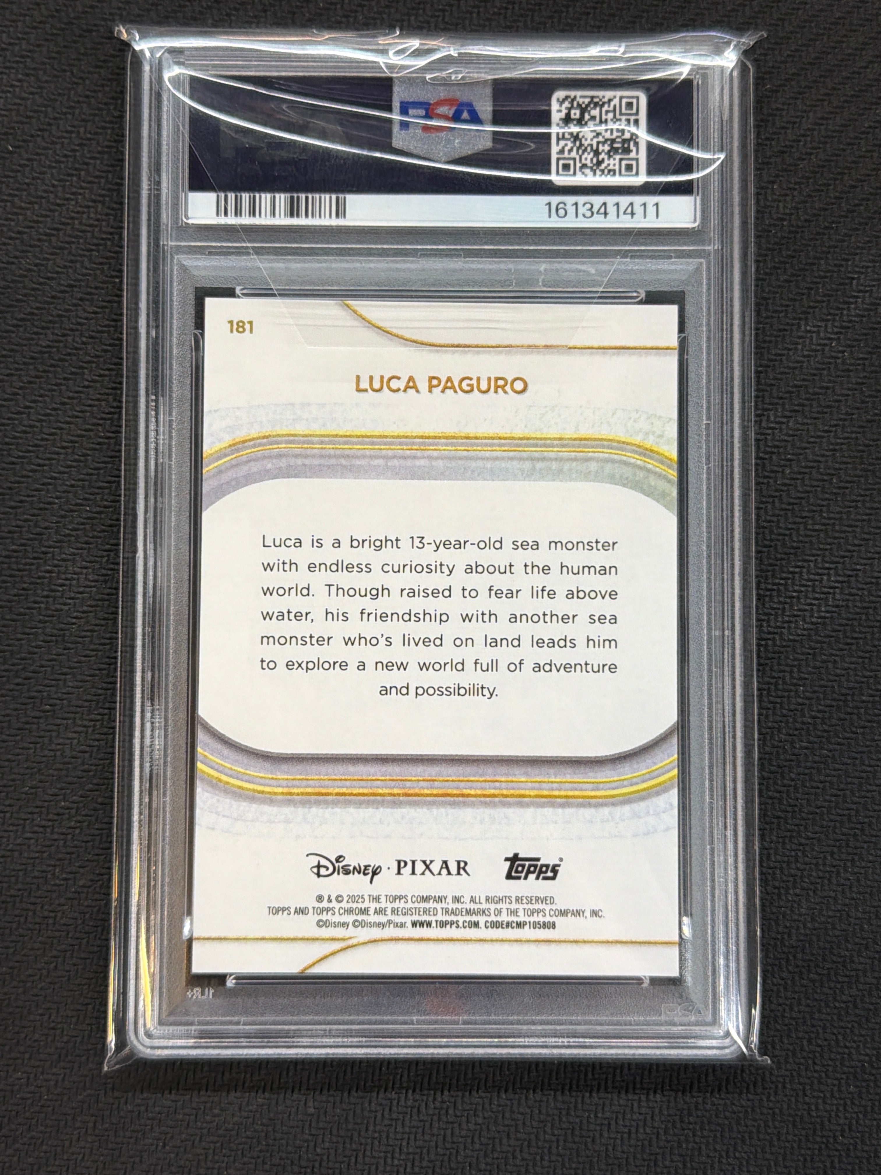 2025 Topps Chrome Disney Luca Paguro Image Varation /265 PSA 9 411