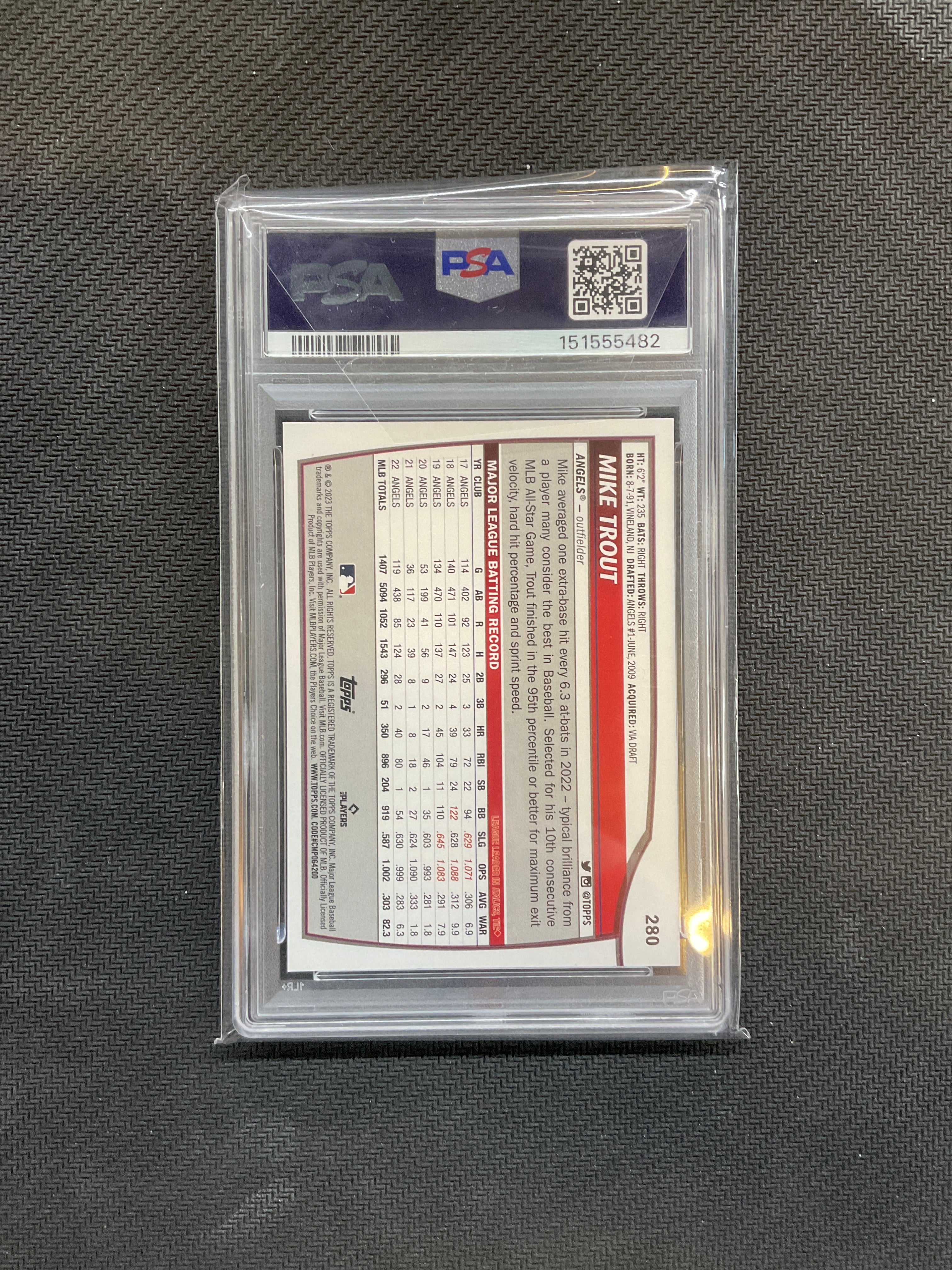 2023 Topps Big League Mike Trout PSA 8 Red Angels