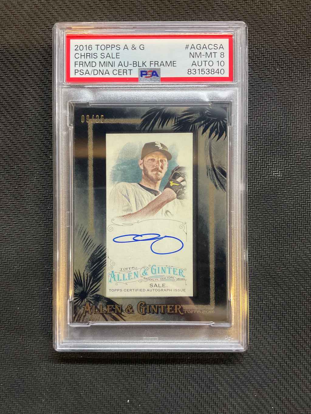 2016 Topps Allen & Ginter Chris Sale Auto /25 PSA 8 10