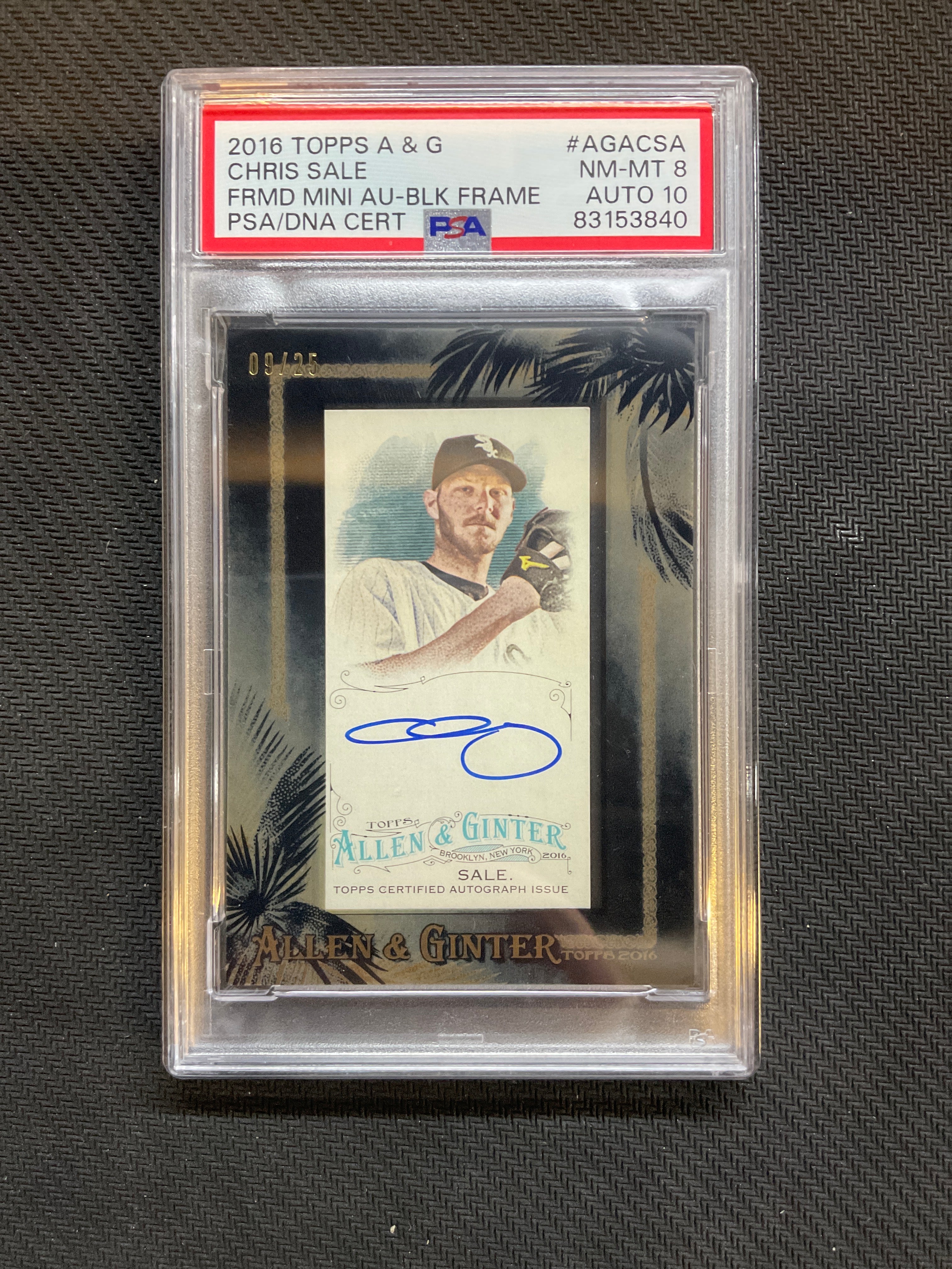 2016 Topps Allen & Ginter Chris Sale Auto /25 PSA 8 10