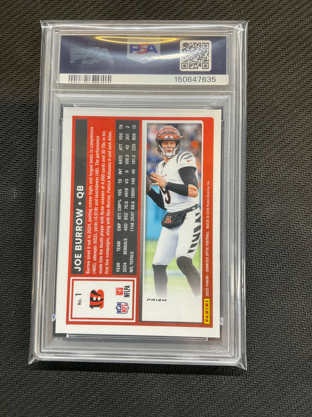 2025 Donruss Optic Joe Burrow Holo #1 PSA 9 Bengals