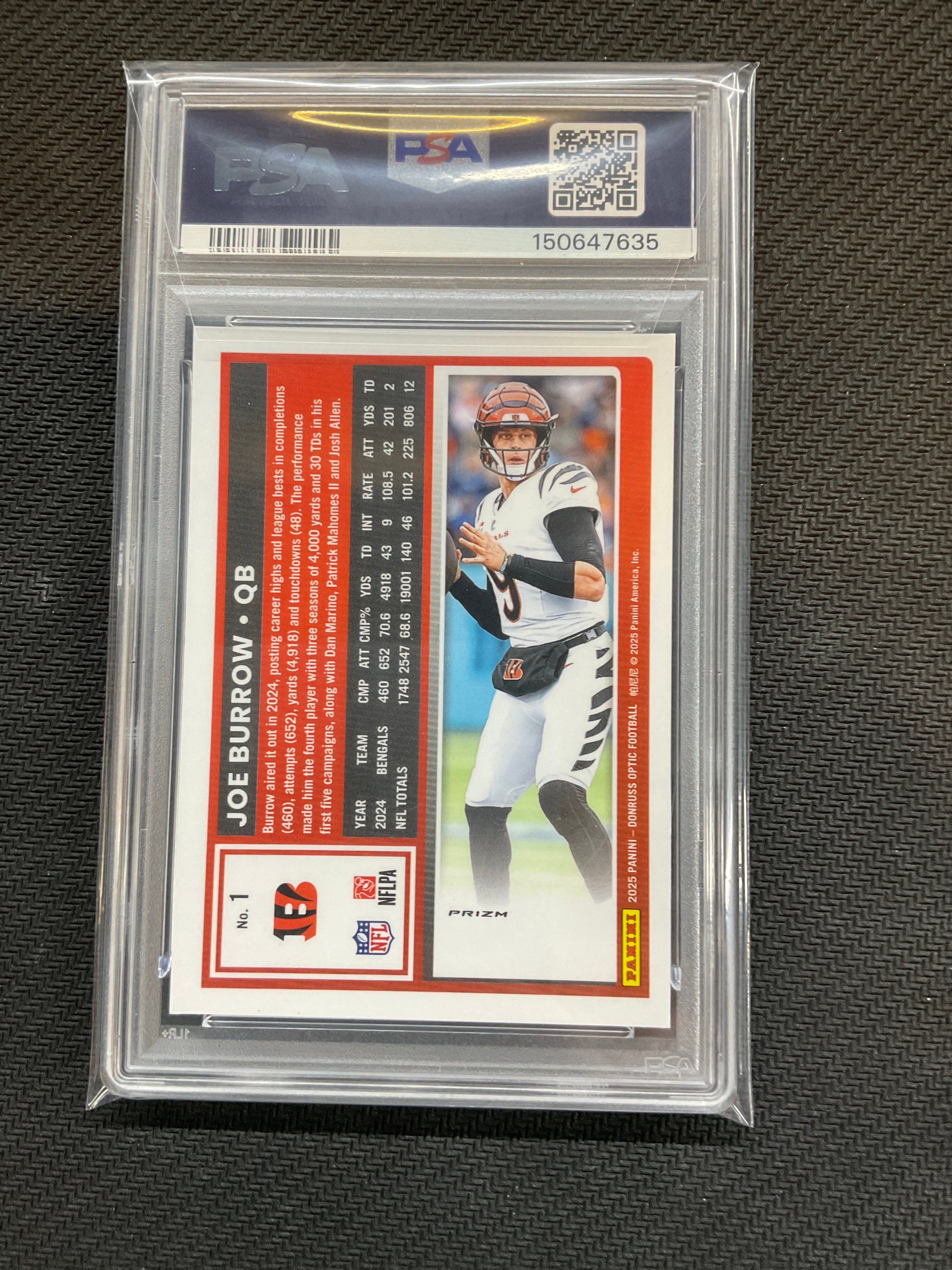 2025 Donruss Optic Joe Burrow Holo #1 PSA 9 Bengals